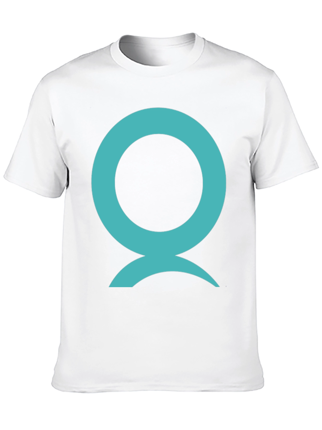 Abstract Aqua Symbol Graphic Black T-Shirt