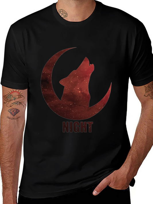 Night Wolf Moon Graphic T-Shirt