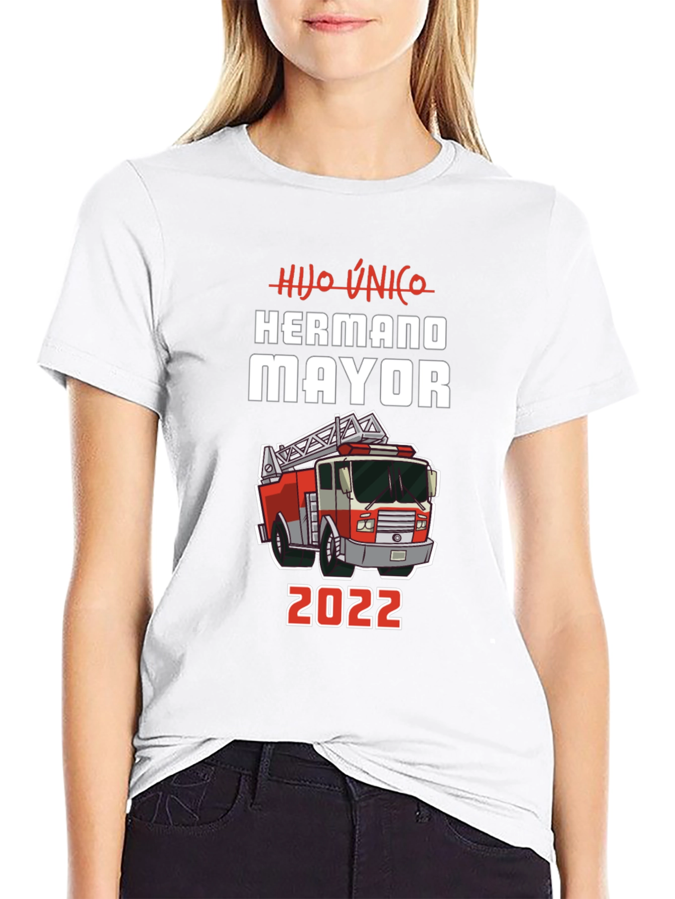 Hijo Unico Hermano Mayor 2022 Firetruck T-Shirt