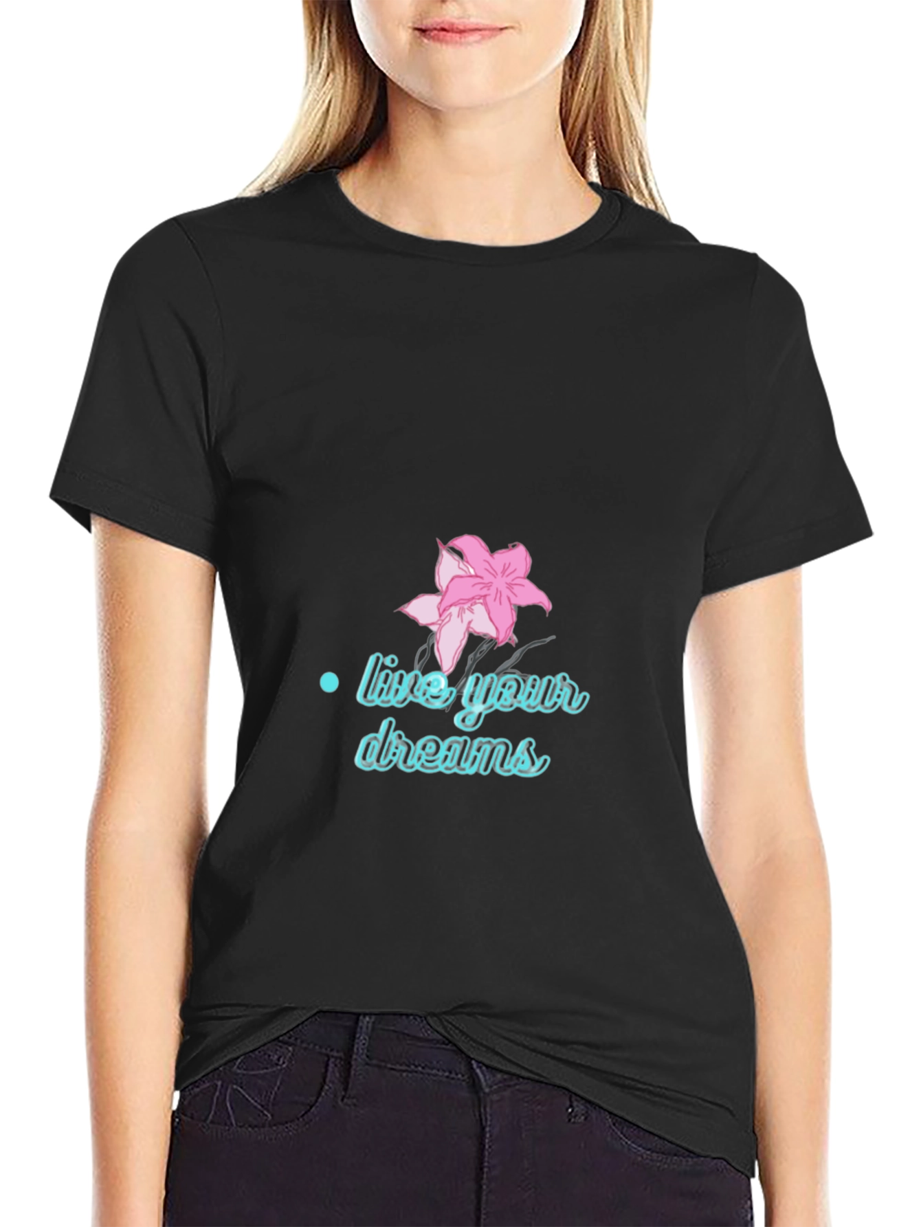 Live Your Dreams Graphic Tee - Black