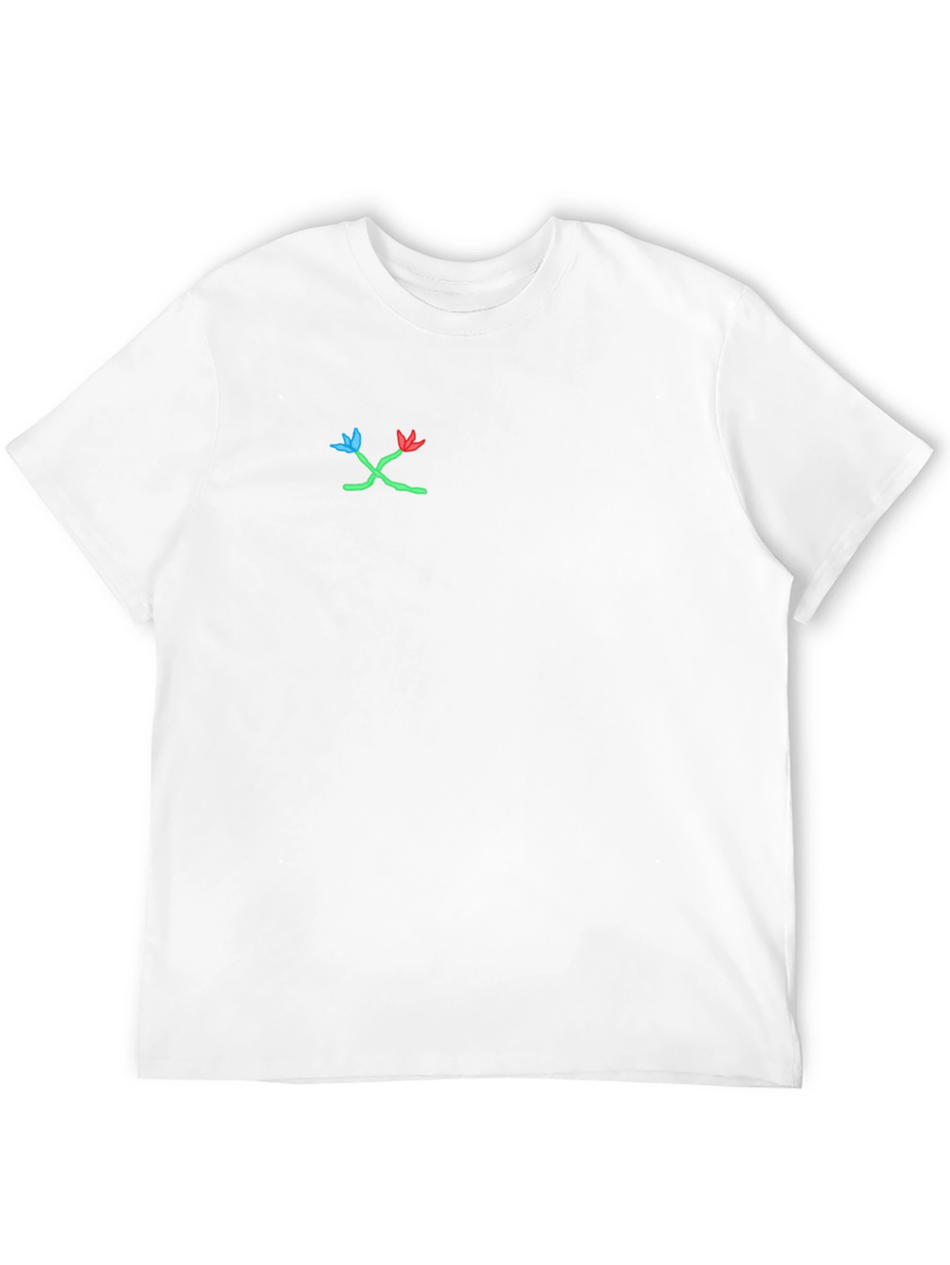 Black T-Shirt with Floral Design