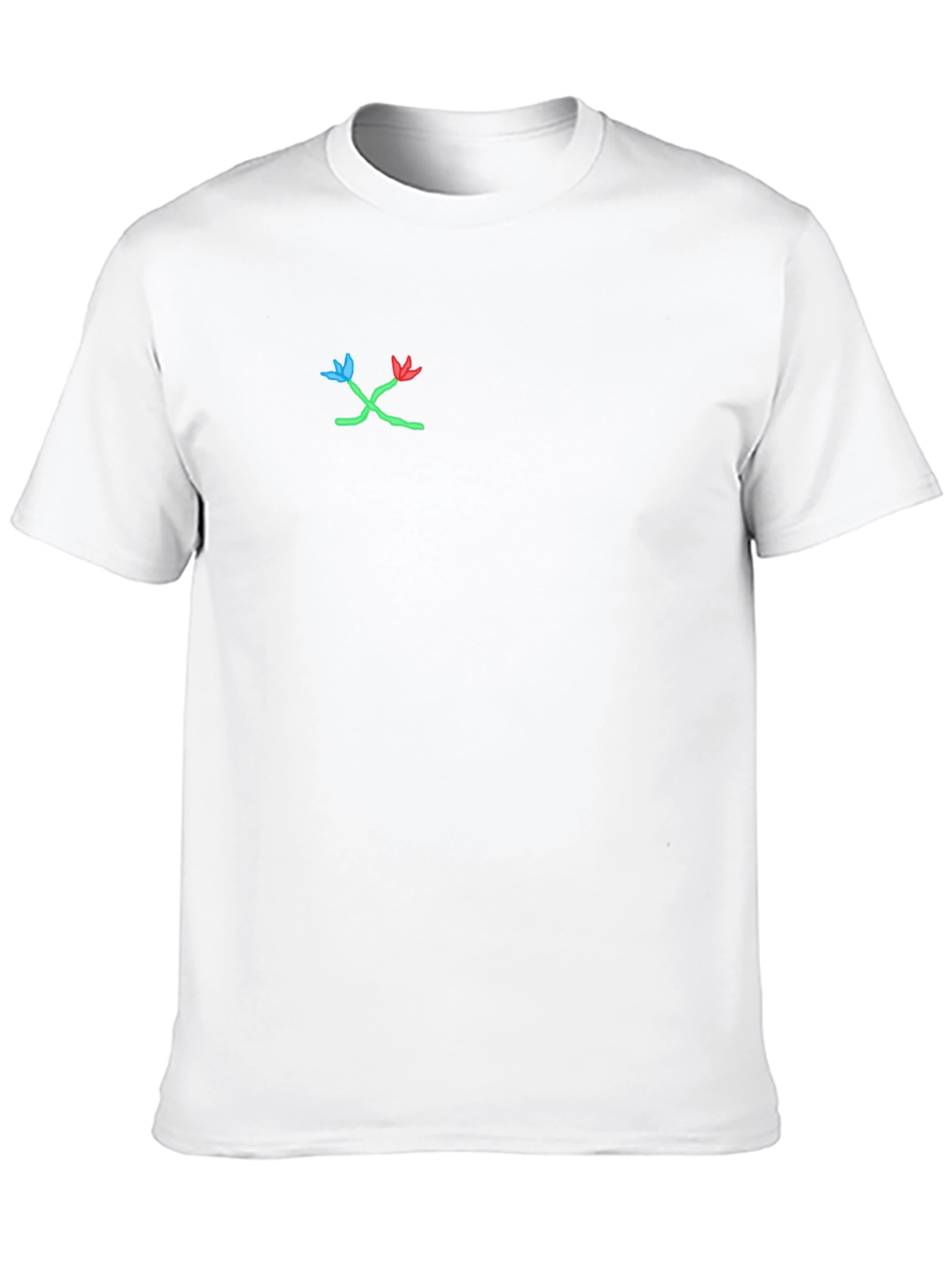 Black T-Shirt with Floral Design