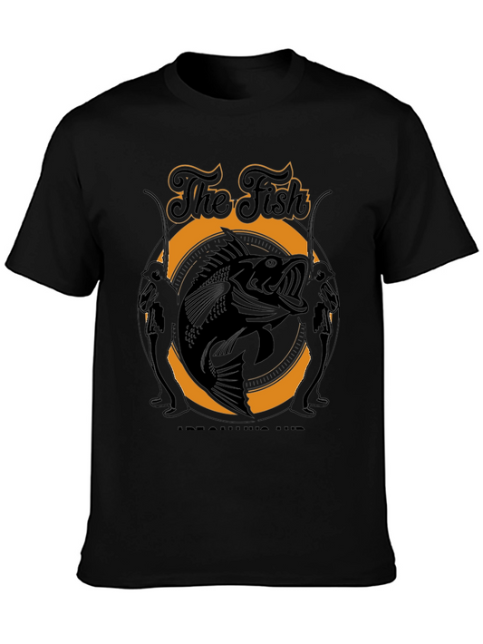 The Fish is Calling Me Black T-Shirt