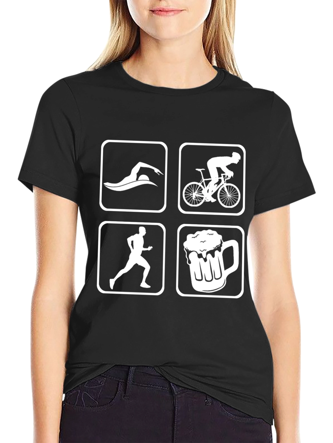 Triathlon and Beer Mens Graphic Tee