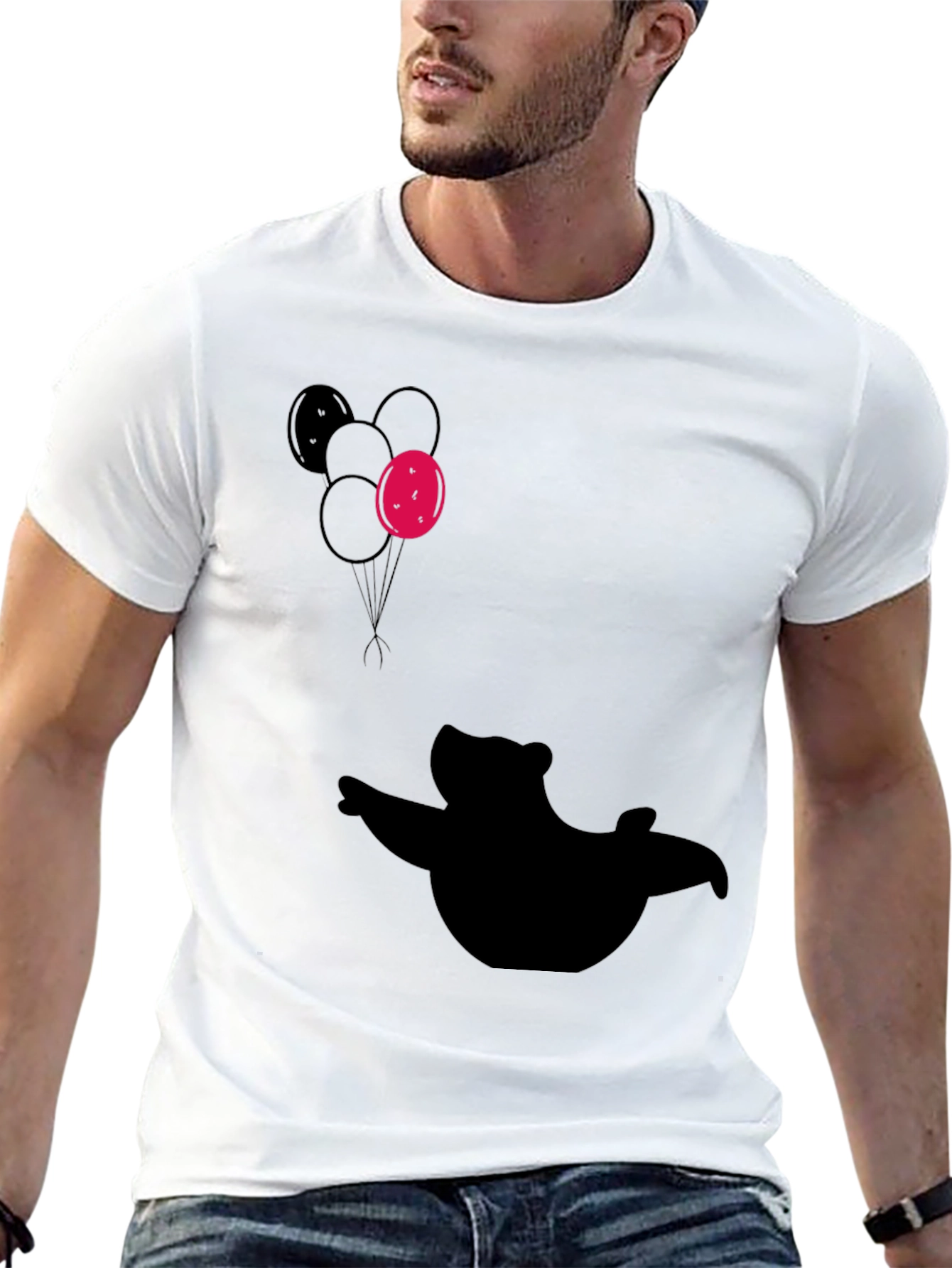 Silhouette Bear with Balloons T-Shirt