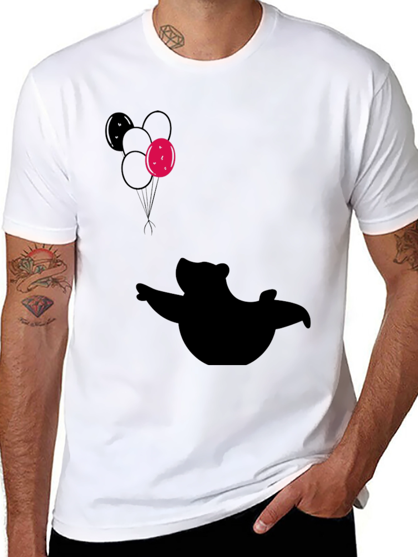 Silhouette Bear with Balloons T-Shirt