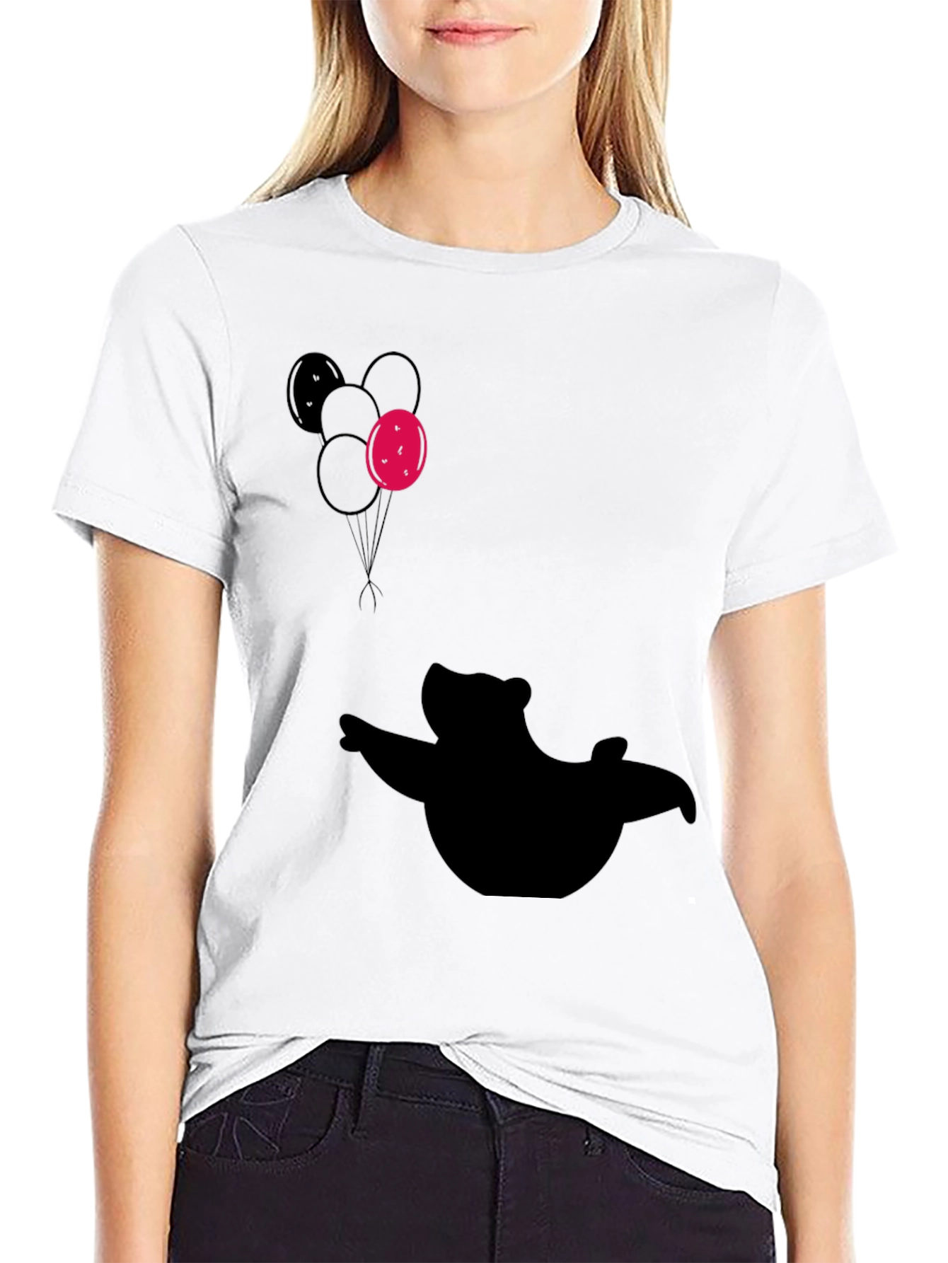 Silhouette Bear with Balloons T-Shirt