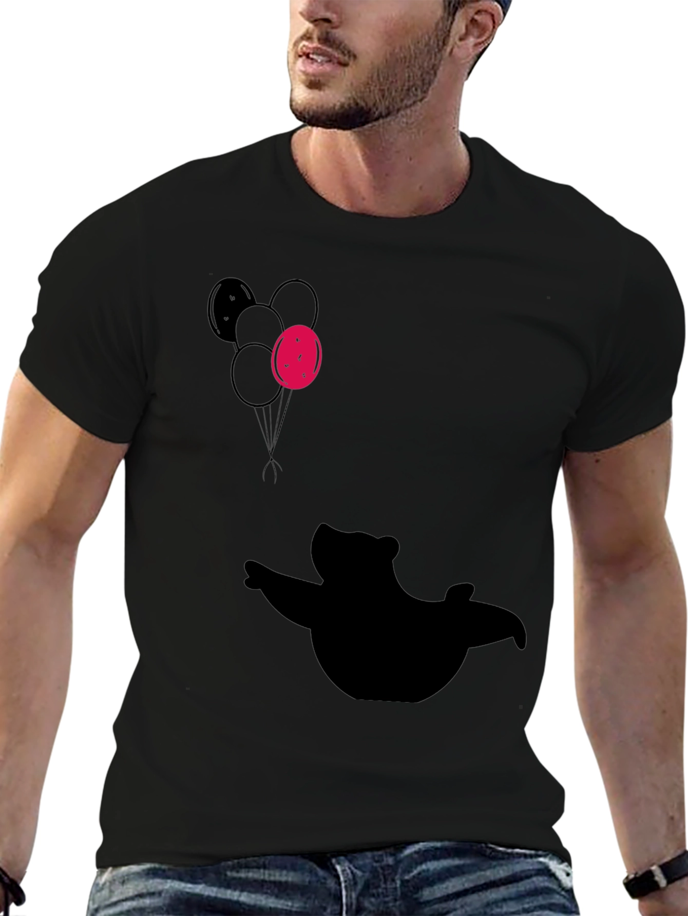 Silhouette Bear with Balloons T-Shirt