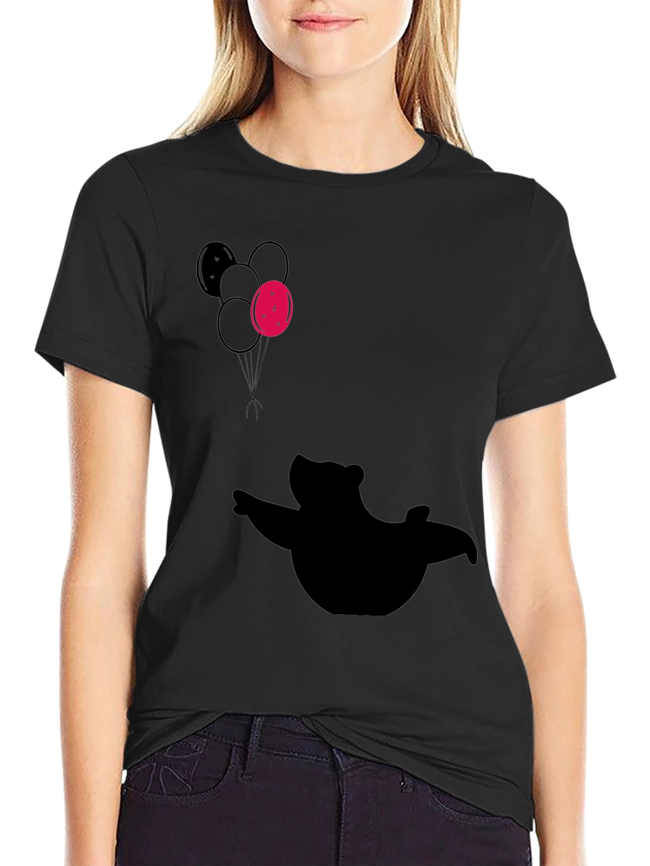 Silhouette Bear with Balloons T-Shirt