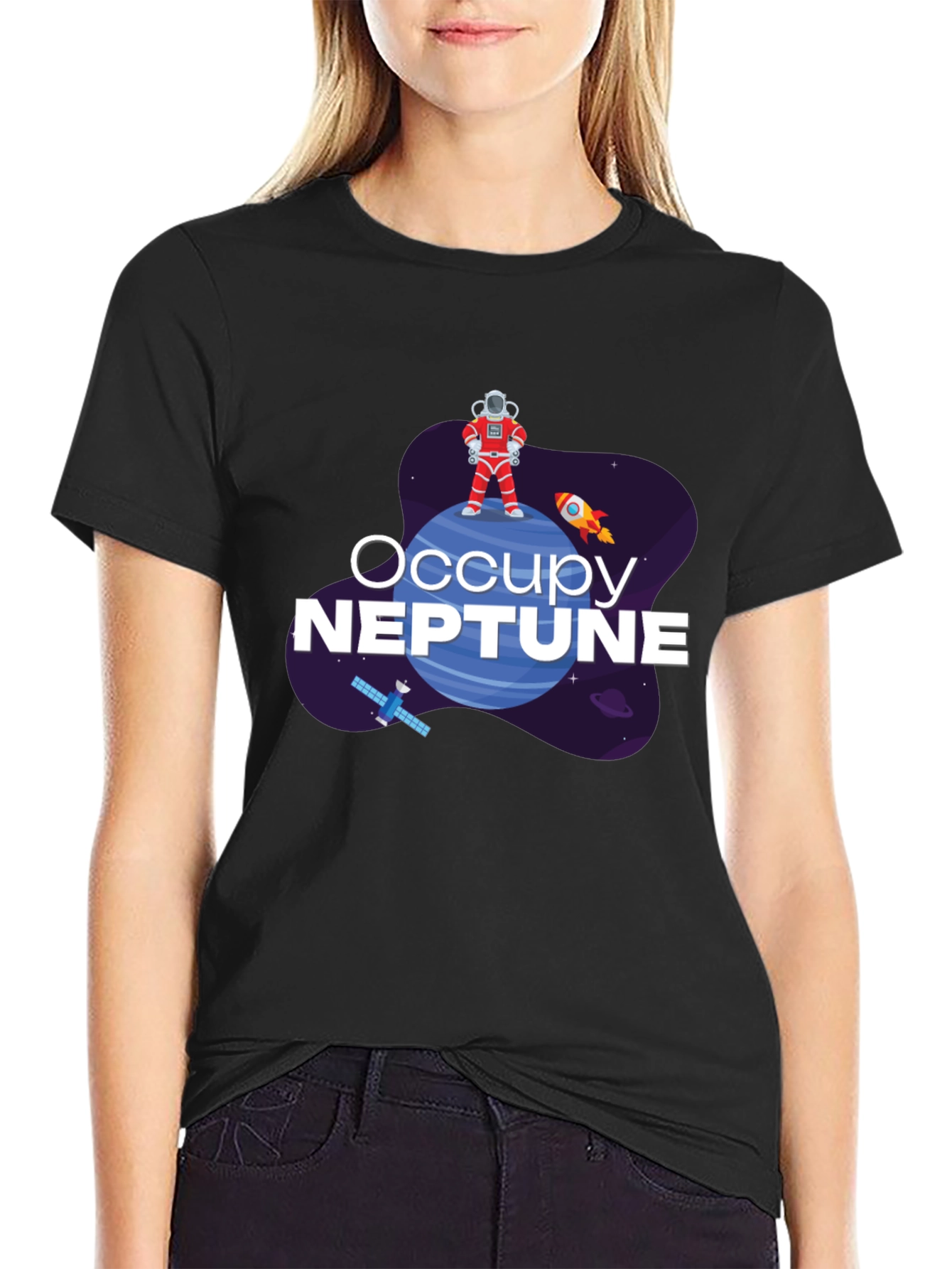 Occupy Neptune Graphic T-Shirt - Space Exploration Tee