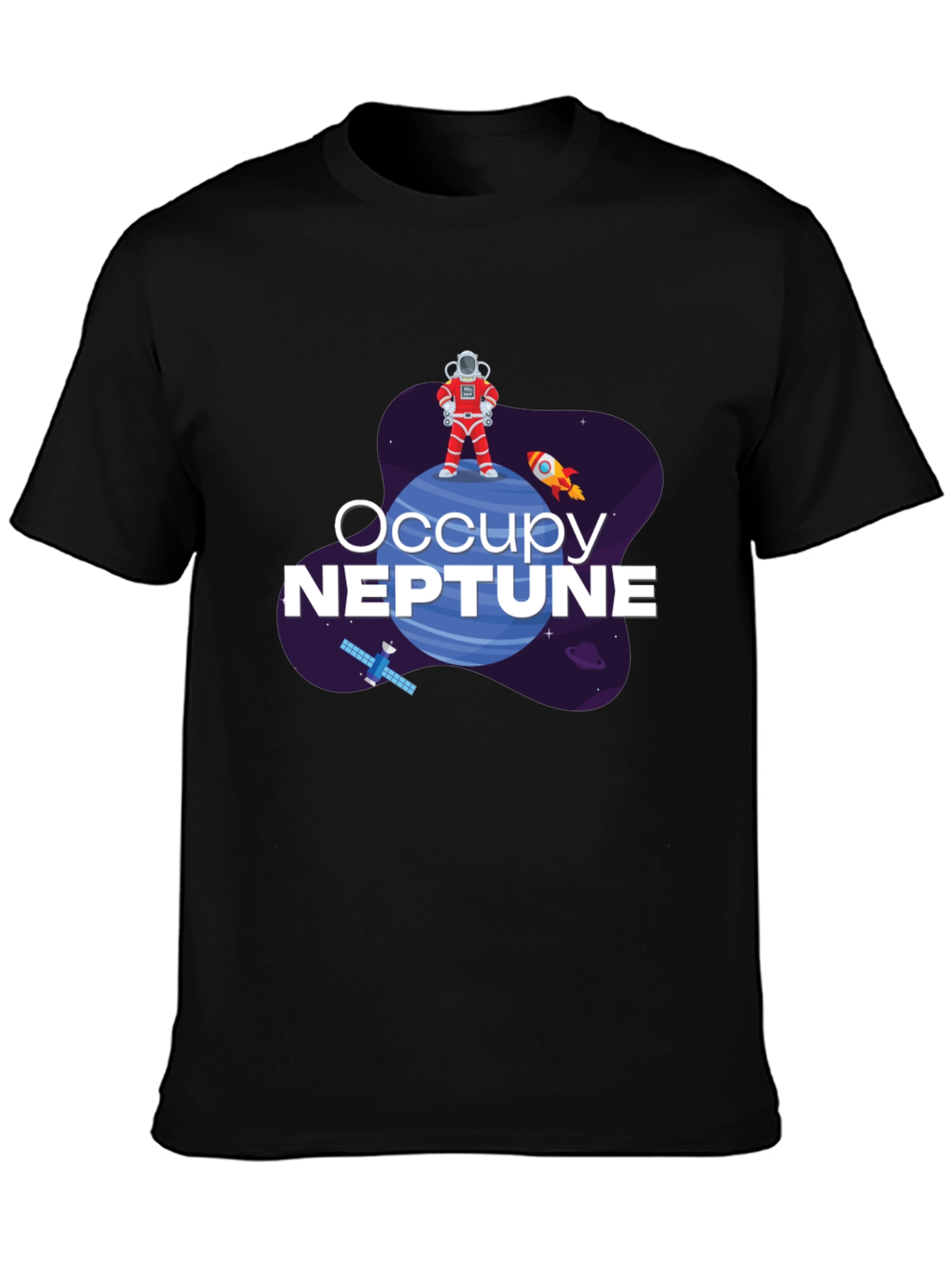 Occupy Neptune Graphic T-Shirt - Space Exploration Tee