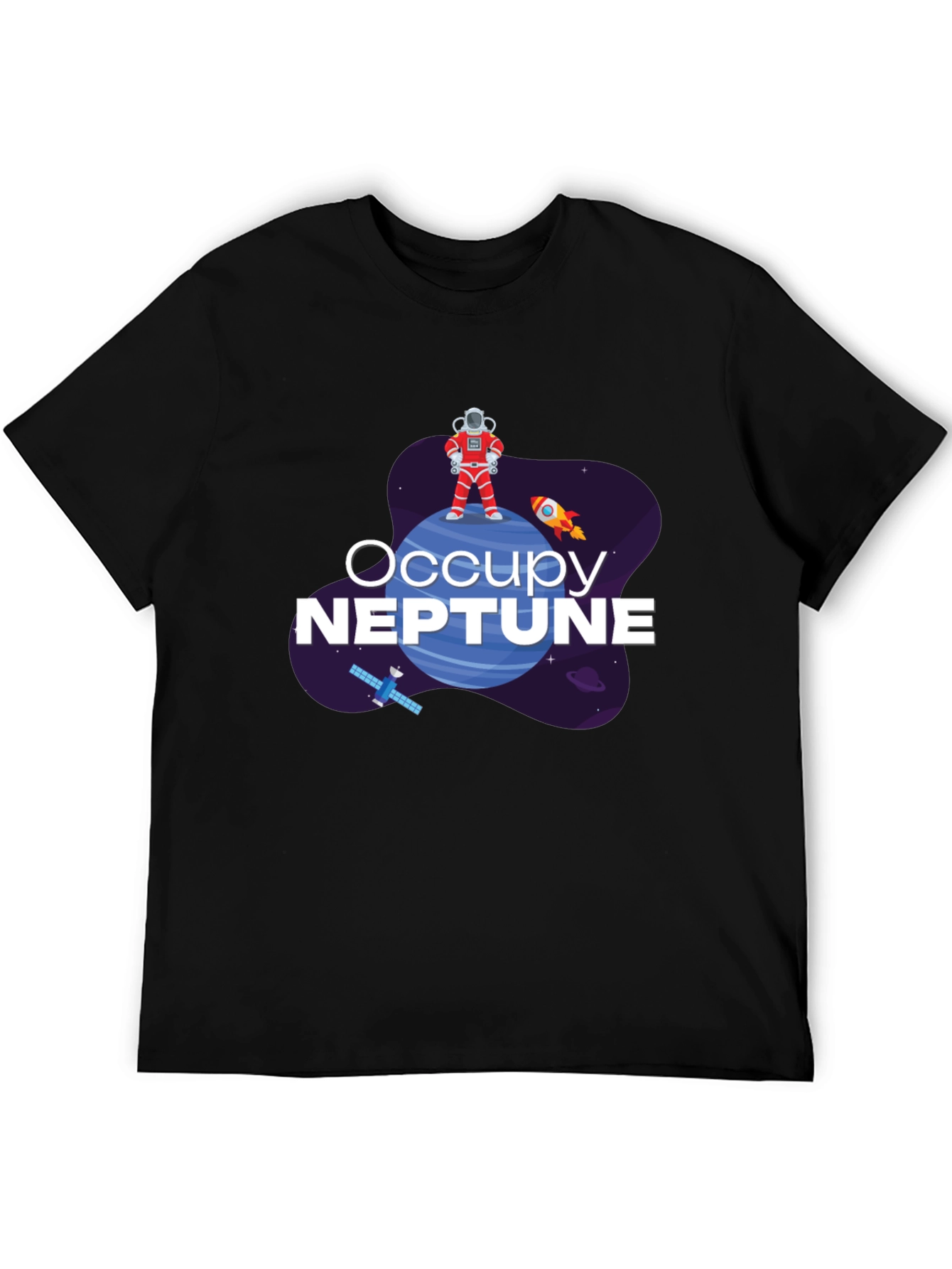 Occupy Neptune Graphic T-Shirt - Space Exploration Tee