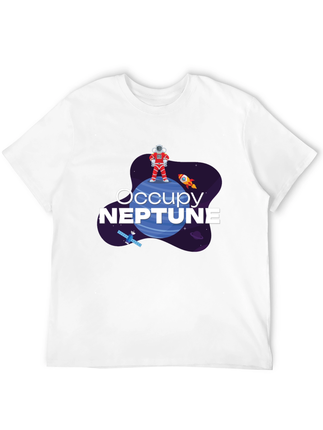 Occupy Neptune Graphic T-Shirt - Space Exploration Tee