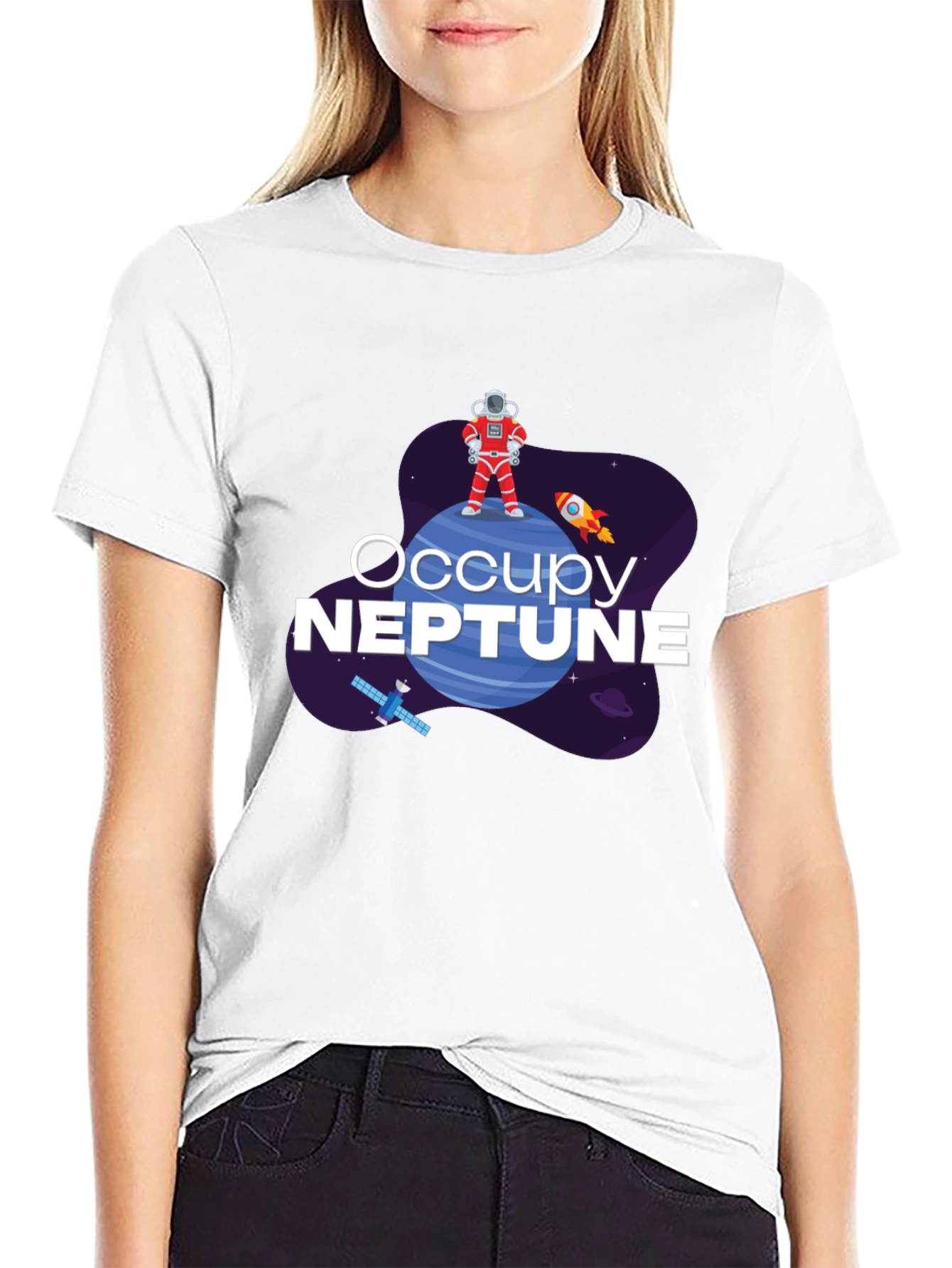 Occupy Neptune Graphic T-Shirt - Space Exploration Tee