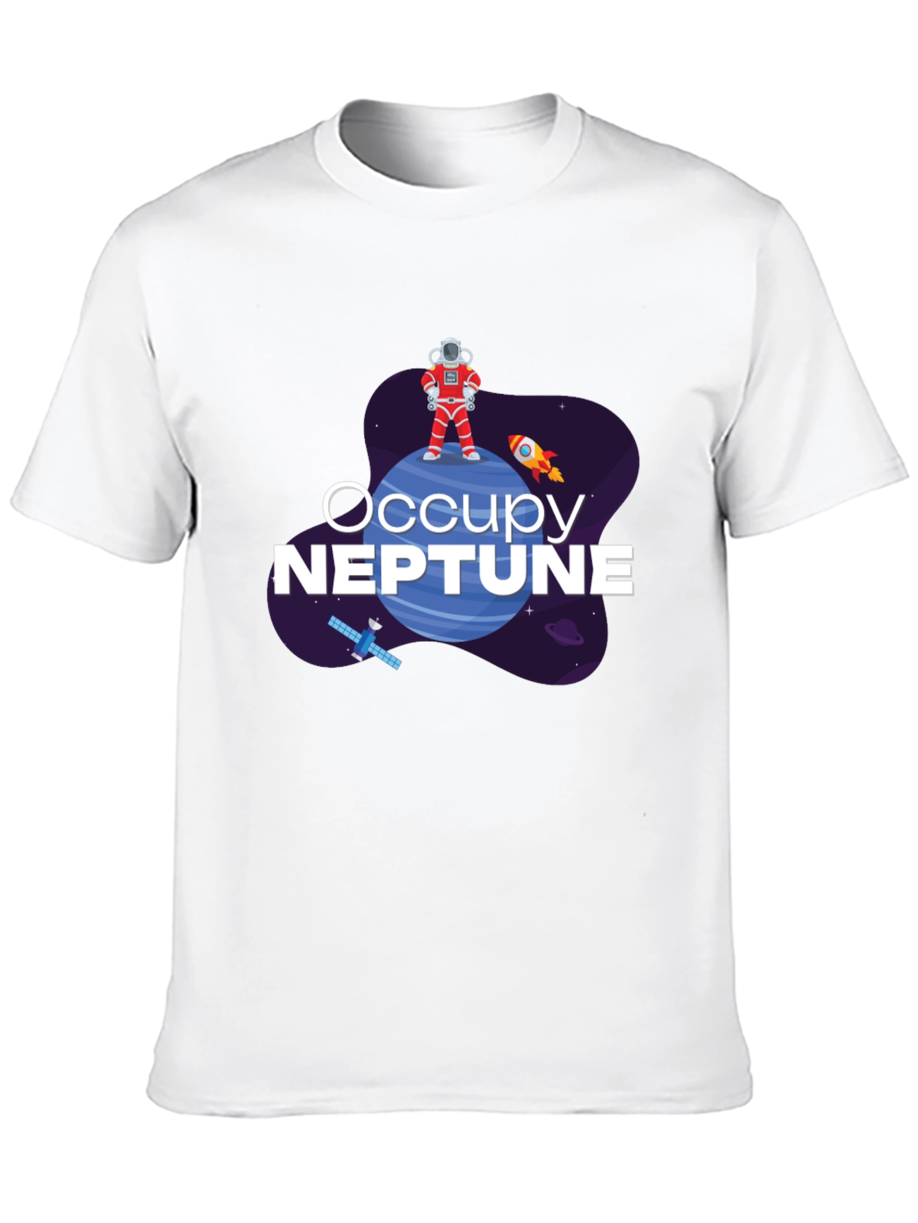 Occupy Neptune Graphic T-Shirt - Space Exploration Tee