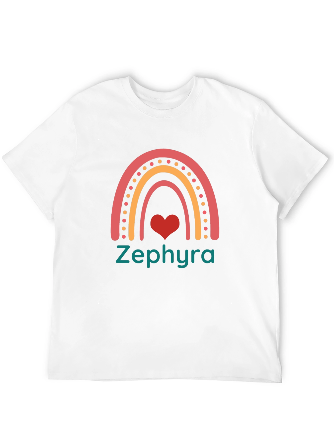 Rainbow Heart Zephyra Black T-Shirt