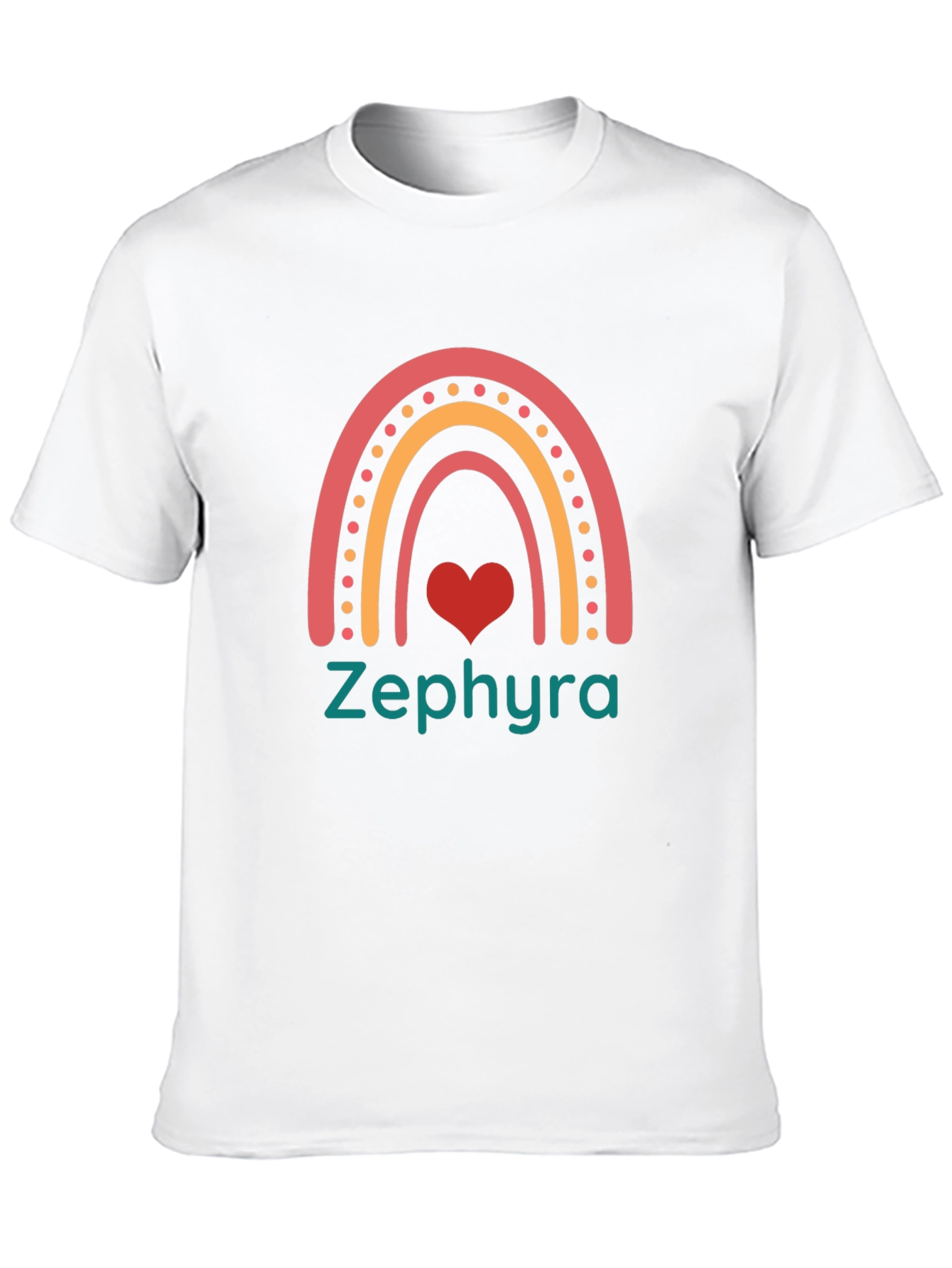 Rainbow Heart Zephyra Black T-Shirt