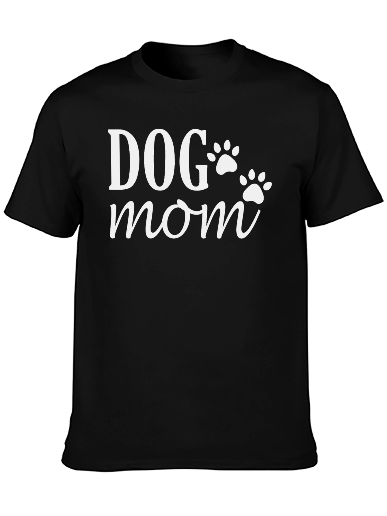 Dog Mom T-Shirt - Black Cotton Graphic Tee