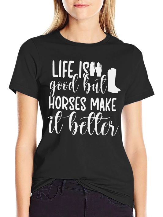 Life Is Good Horses Make It Better Graphic Tee