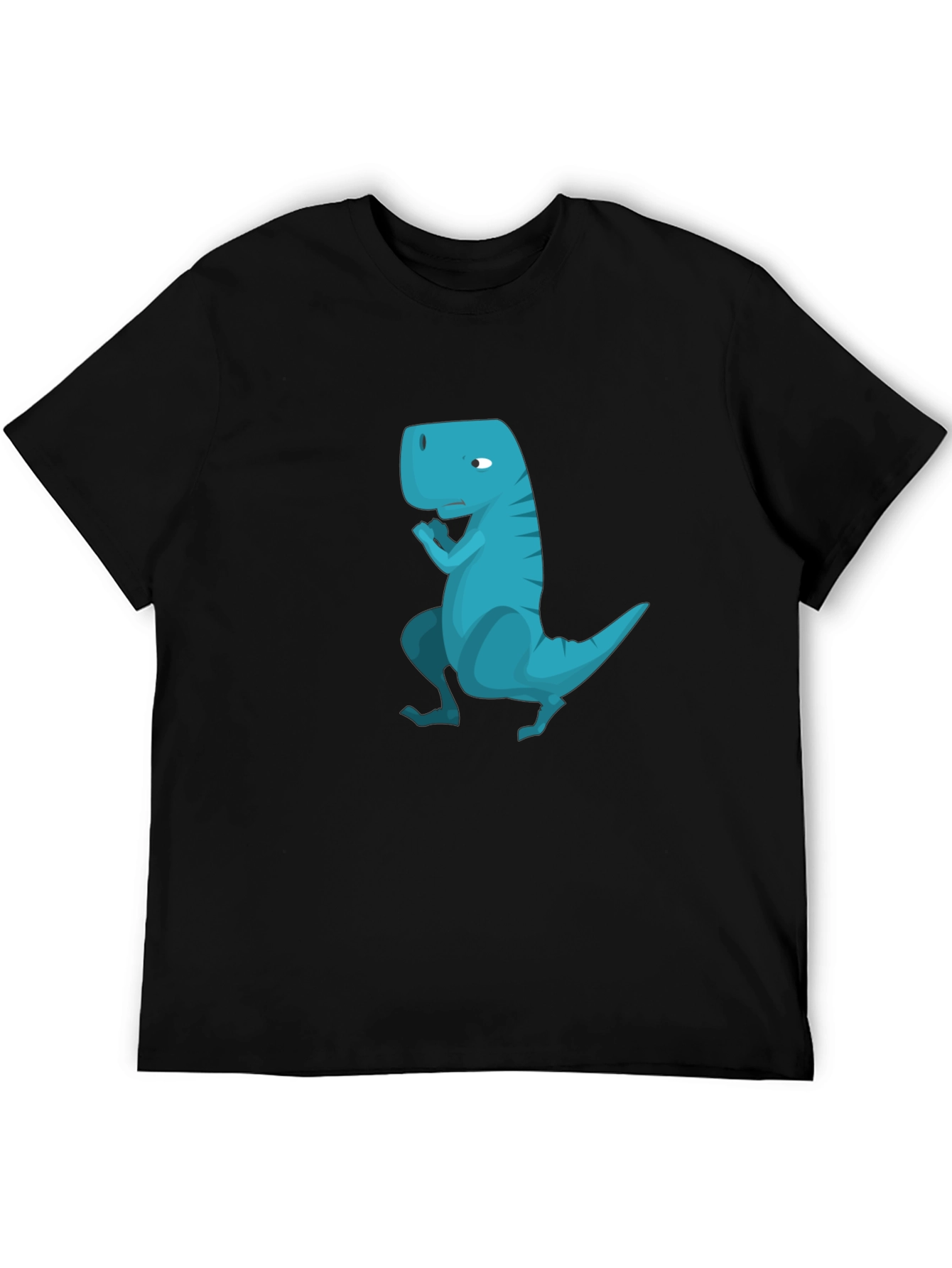 Cool Blue Dinosaur Graphic Black T-Shirt
