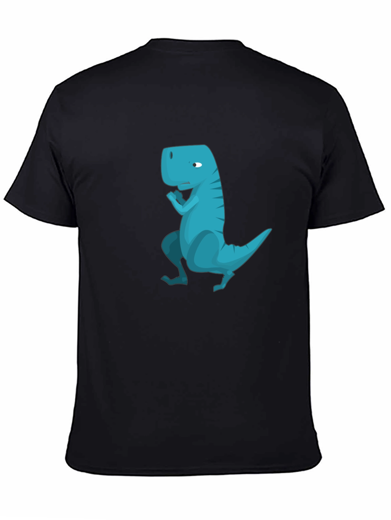 Cool Blue Dinosaur Graphic Black T-Shirt