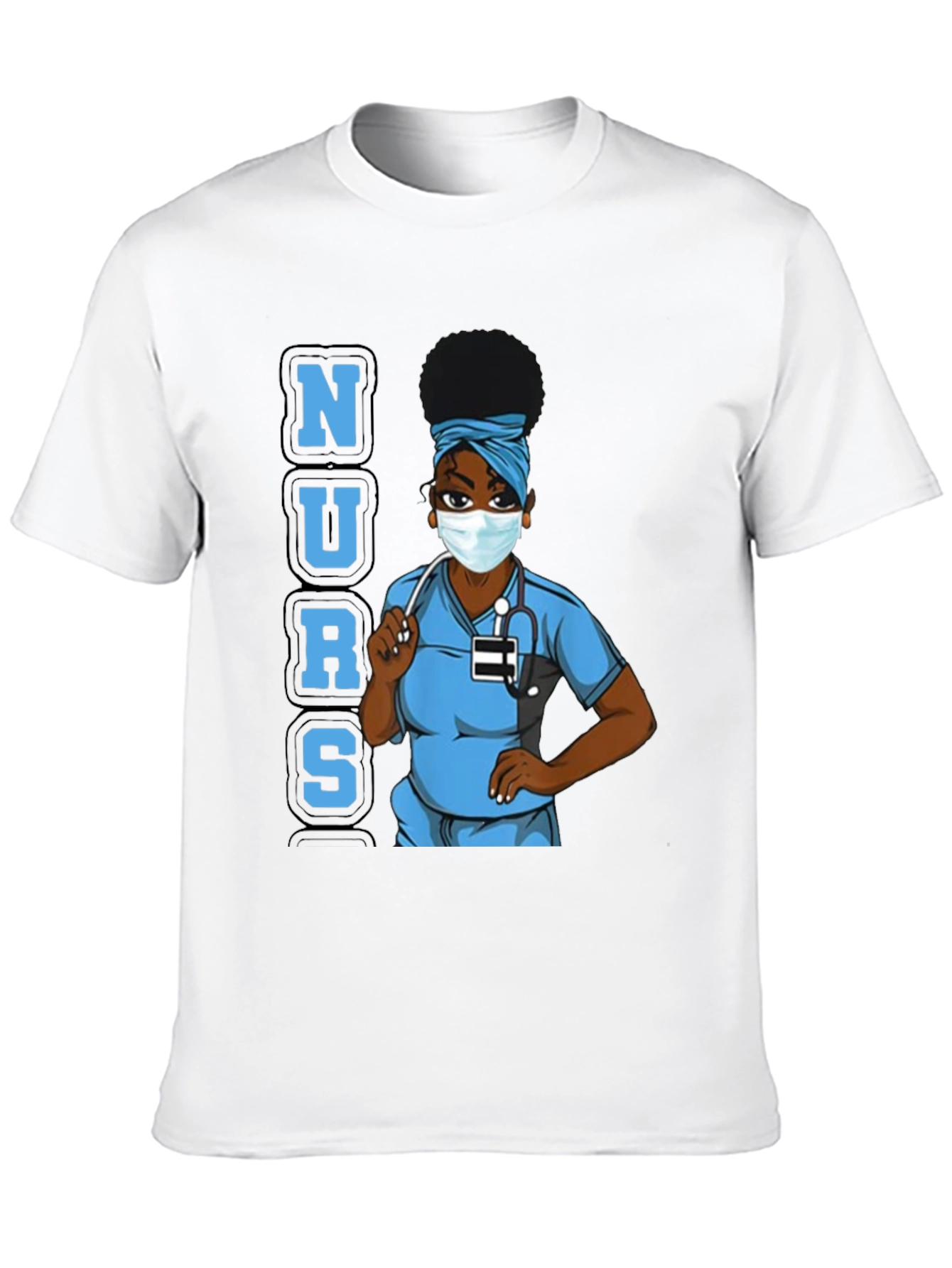 Nurse Graphic Tee - Black Cotton Blend Unisex