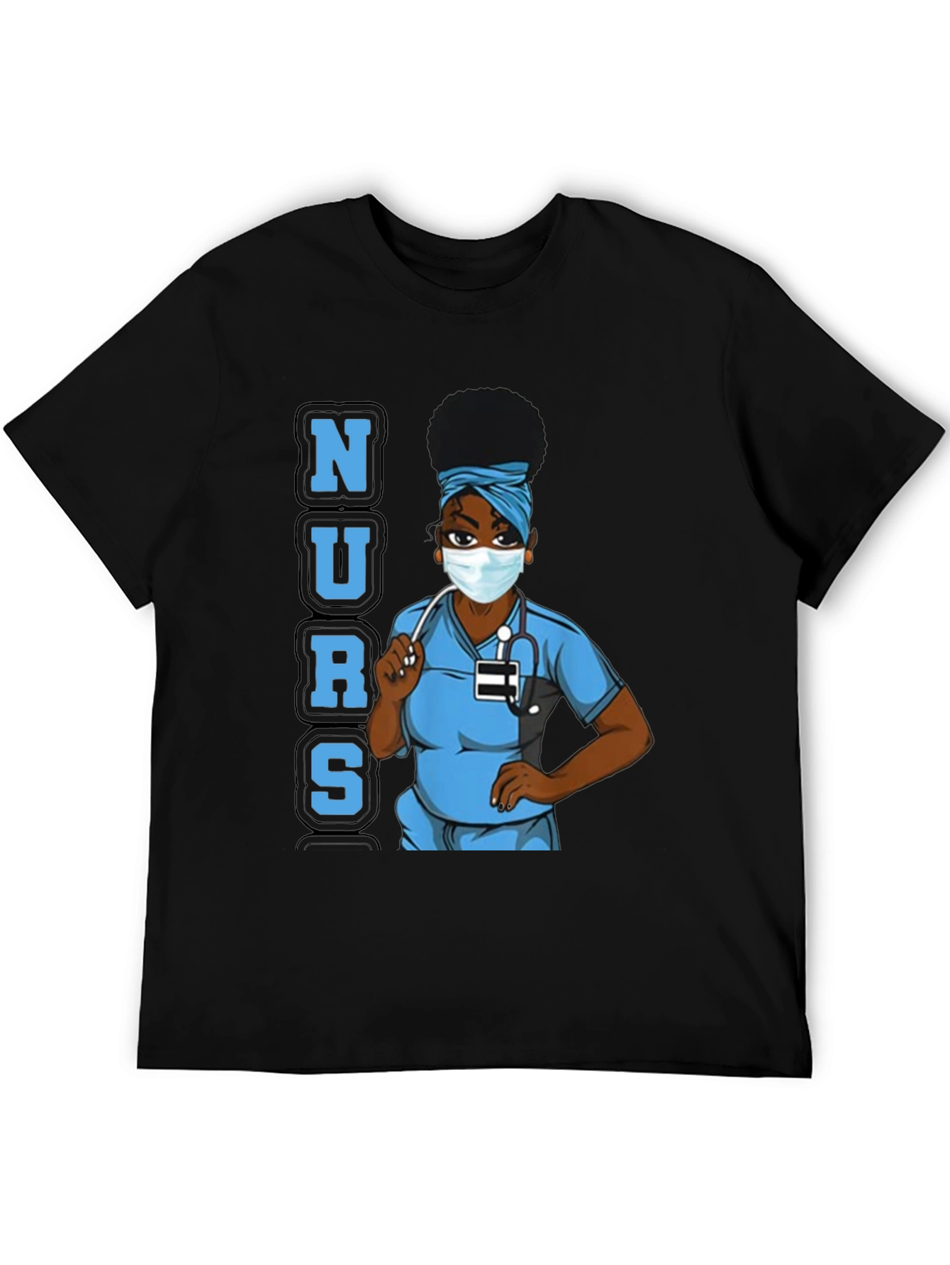Nurse Graphic Tee - Black Cotton Blend Unisex