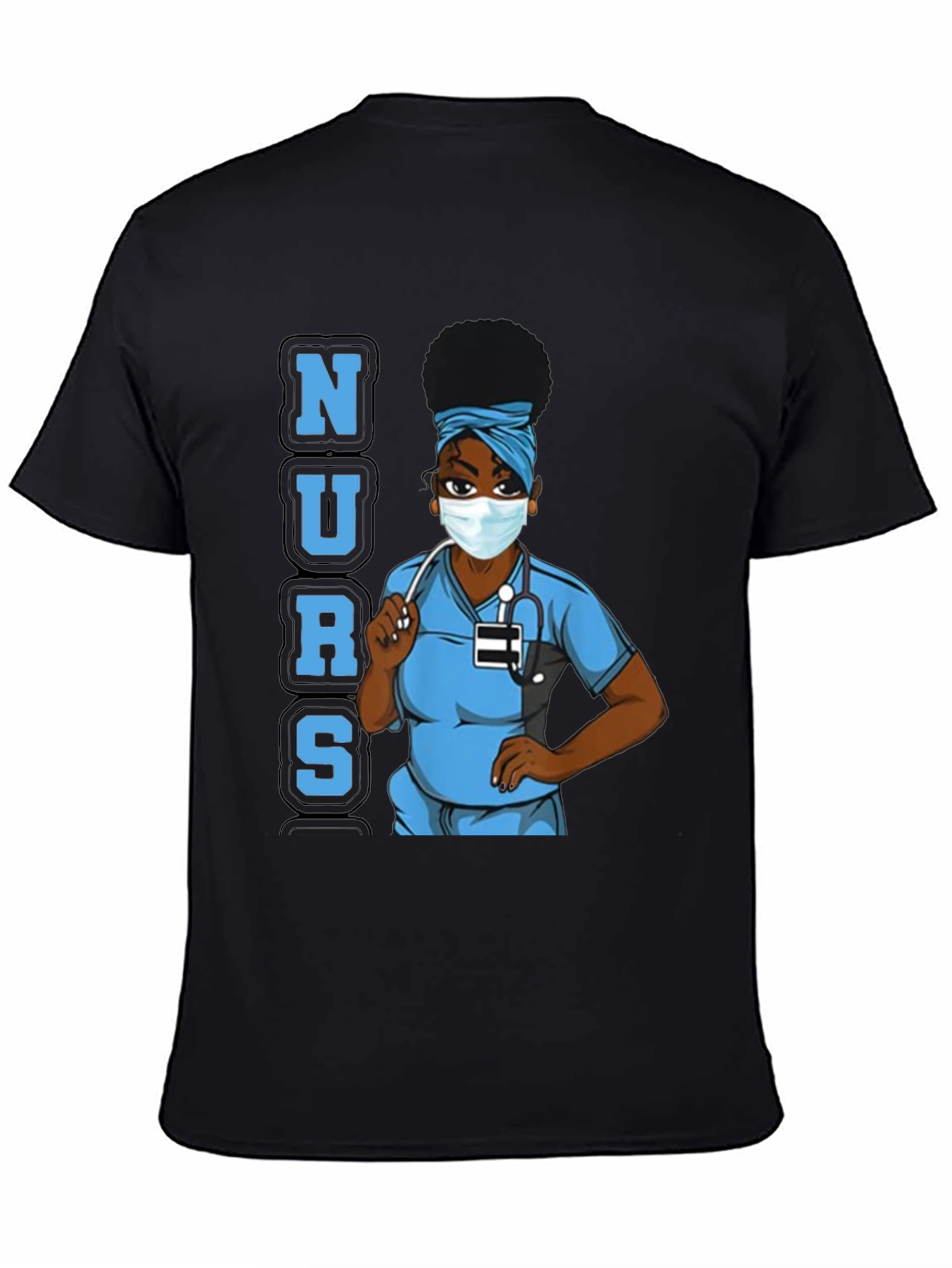 Nurse Graphic Tee - Black Cotton Blend Unisex
