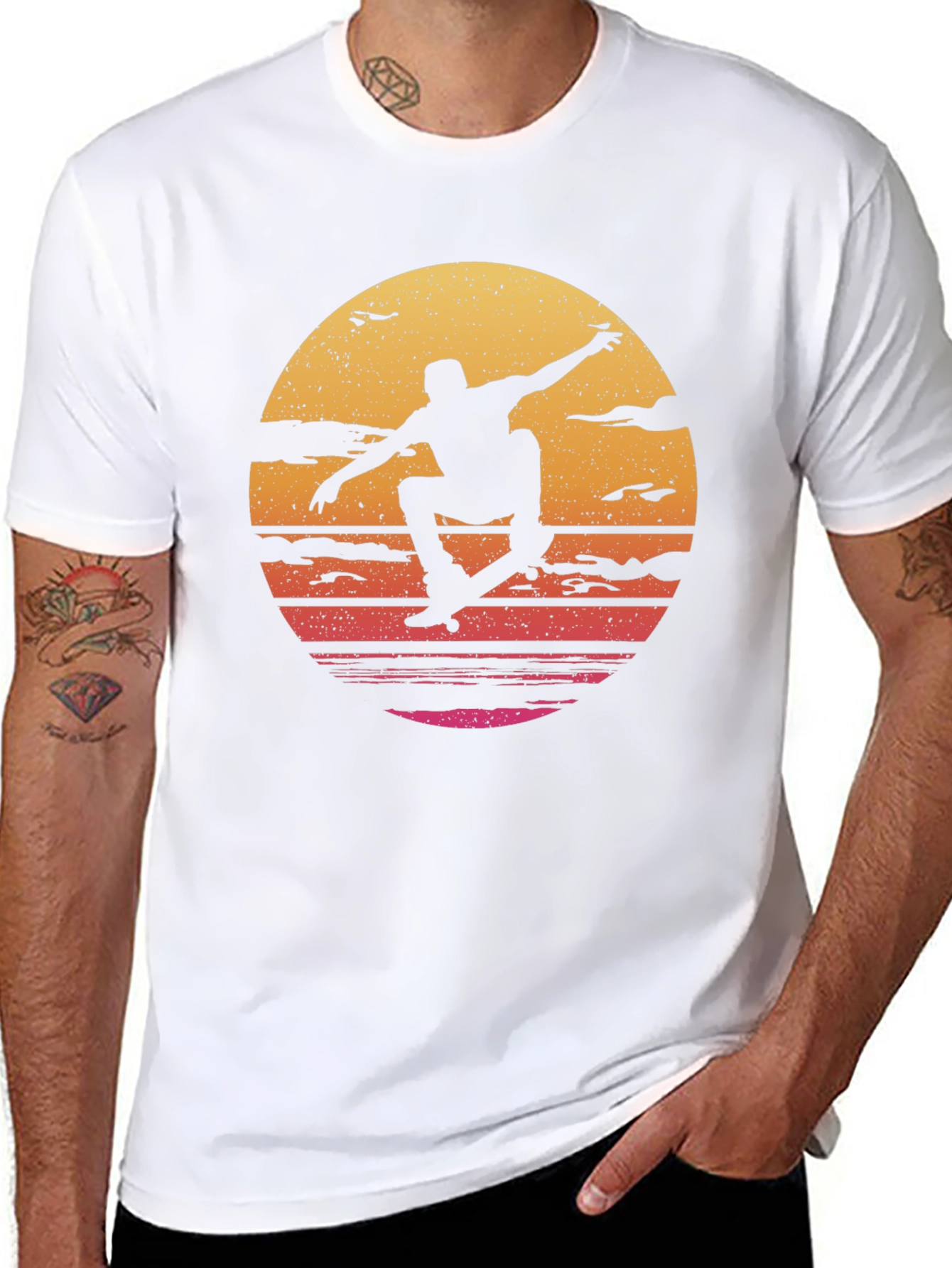 Skate Sunset Graphic Tee - Black