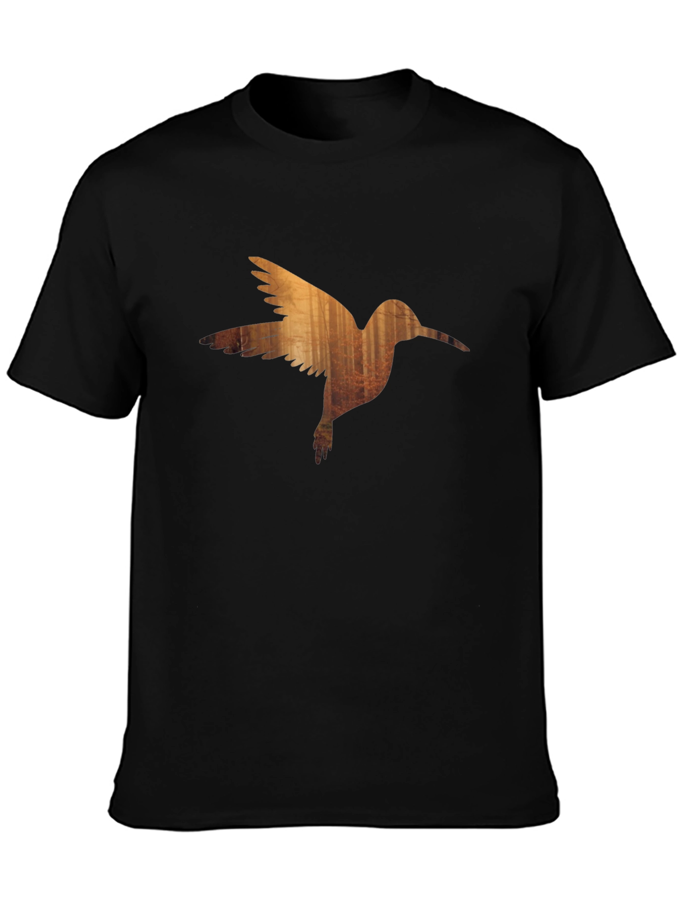 Hummingbird Forest Graphic Black T-Shirt