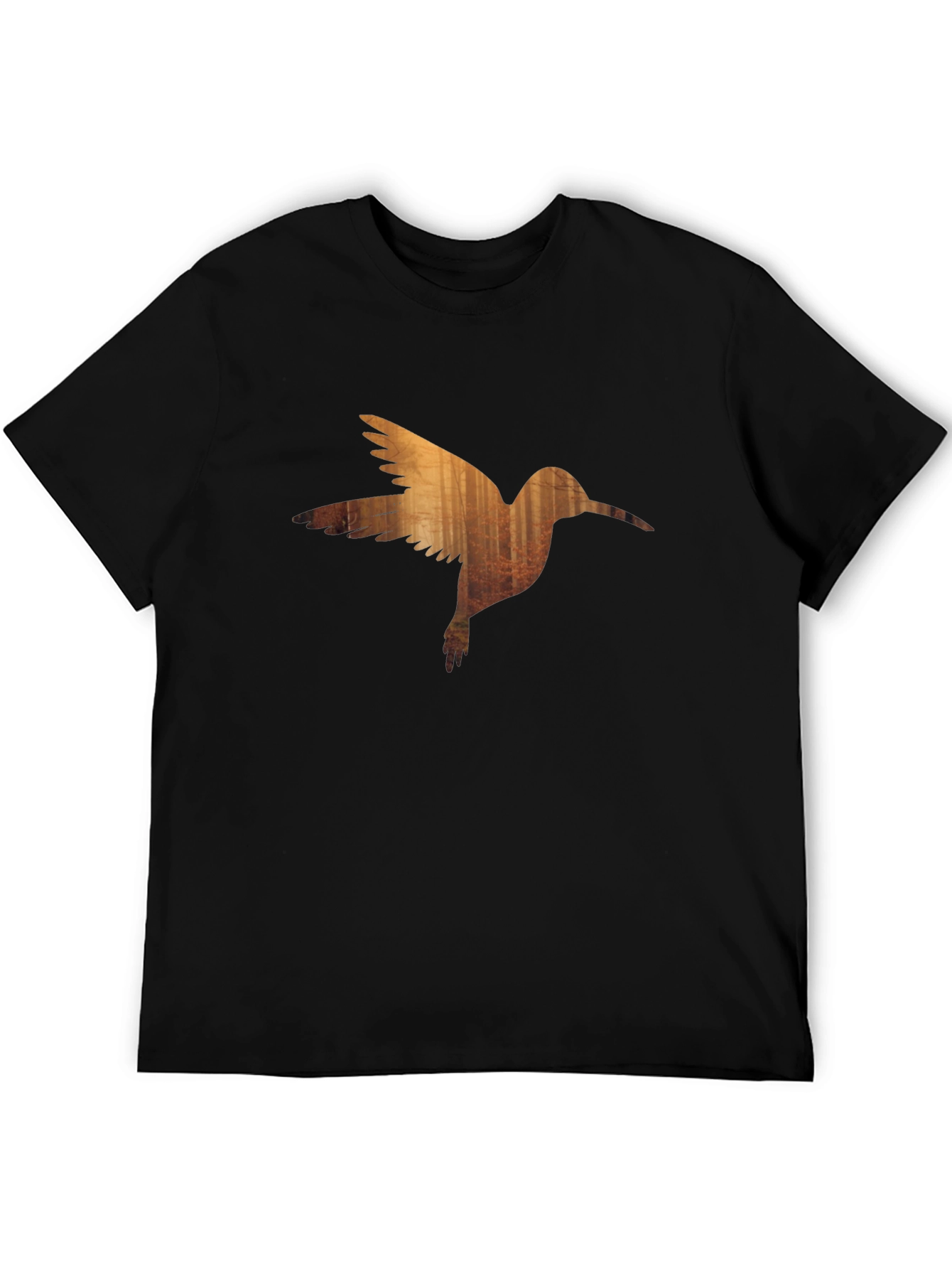 Hummingbird Forest Graphic Black T-Shirt