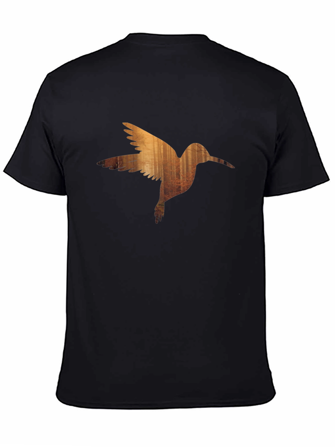 Hummingbird Forest Graphic Black T-Shirt