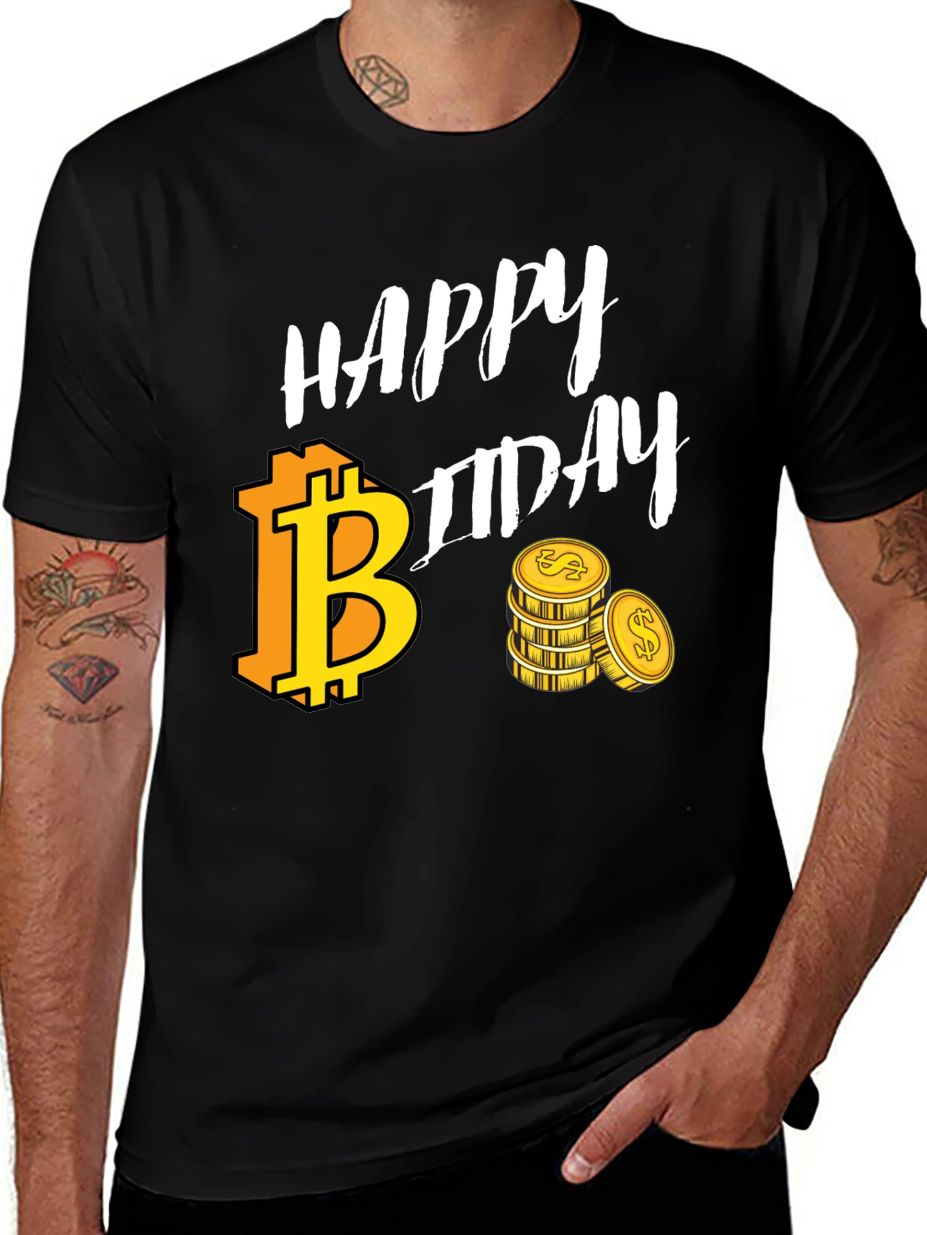 Bitcoin Birthday Black T-Shirt