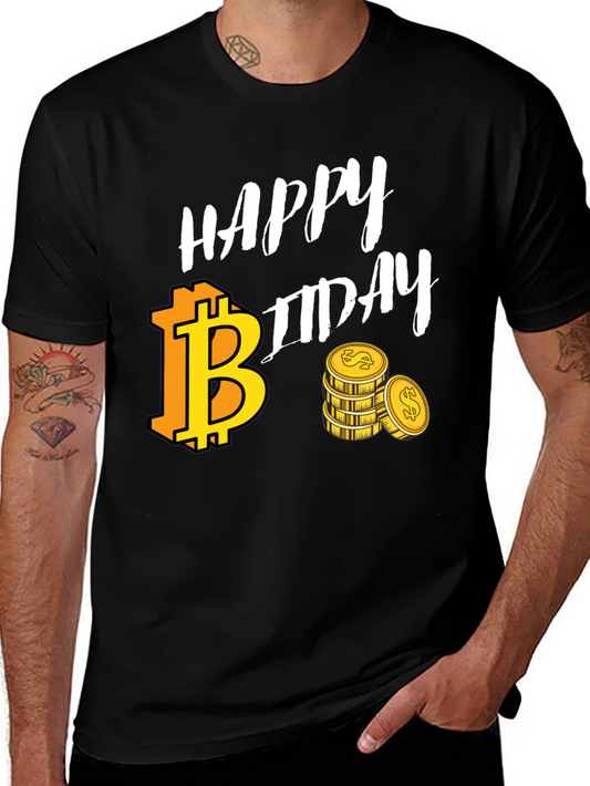 Bitcoin Birthday Black T-Shirt