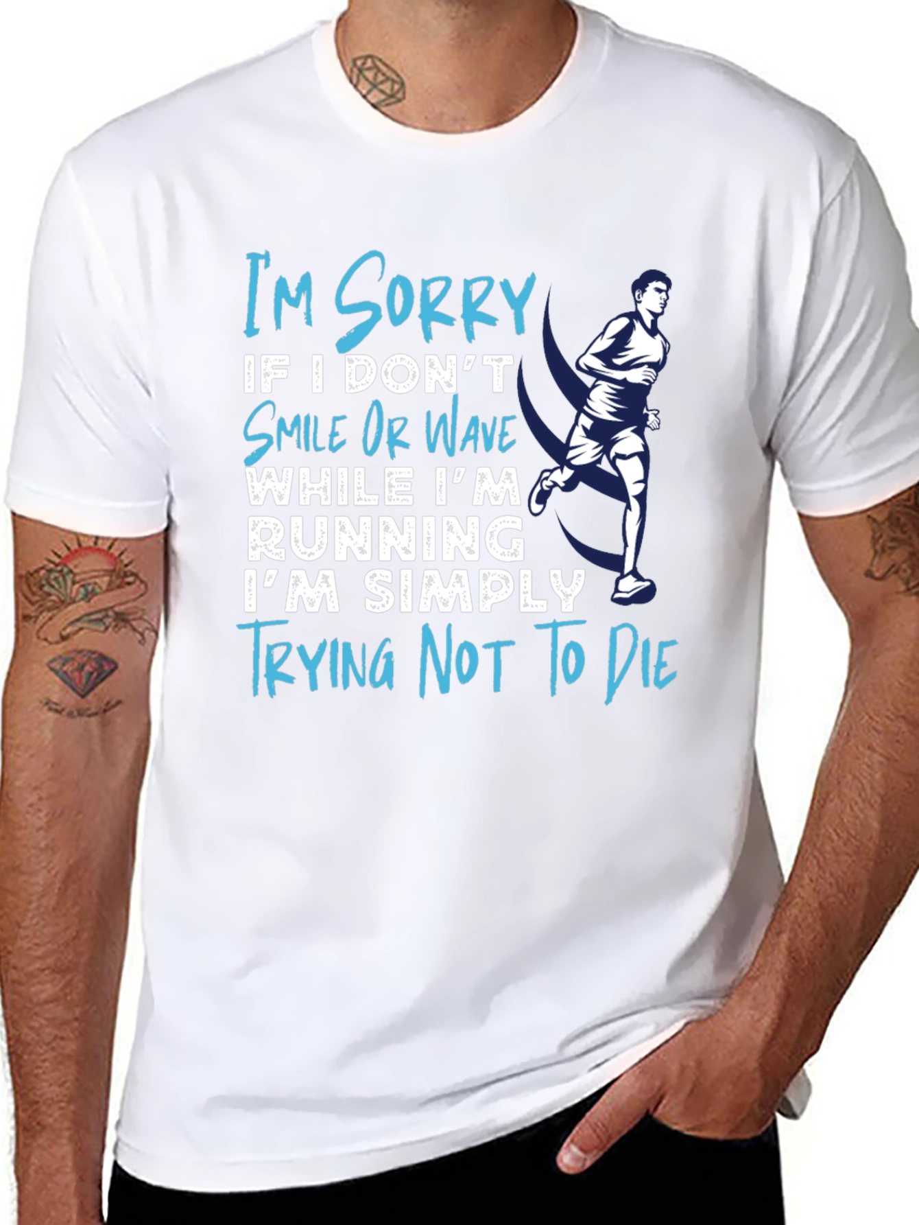 Funny Running T-Shirt - Trying Not To Die Tee