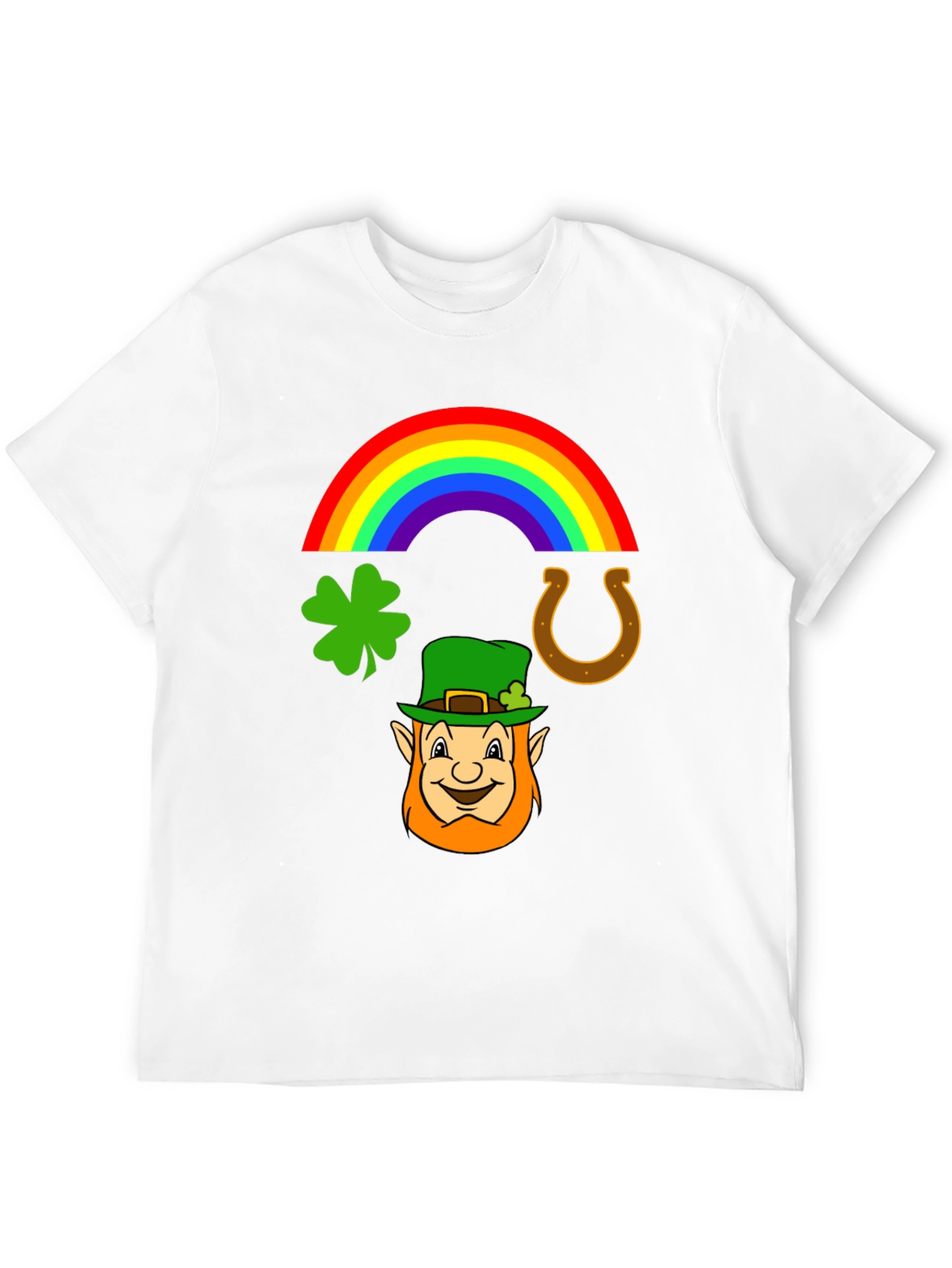 St. Patricks Day Leprechaun Rainbow Graphic Tee