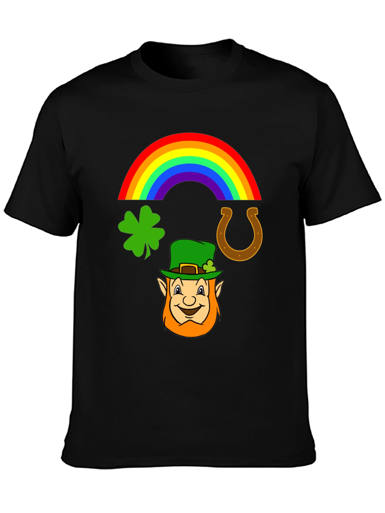 St. Patricks Day Leprechaun Rainbow Graphic Tee