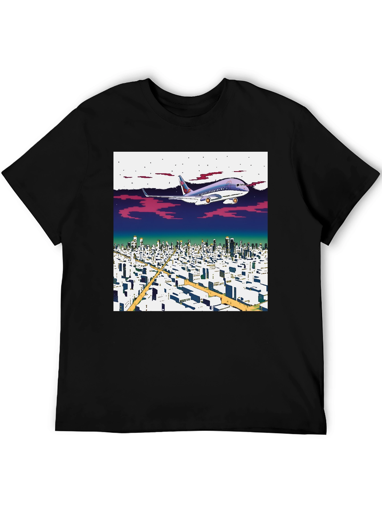 Retro Plane Over City T-Shirt