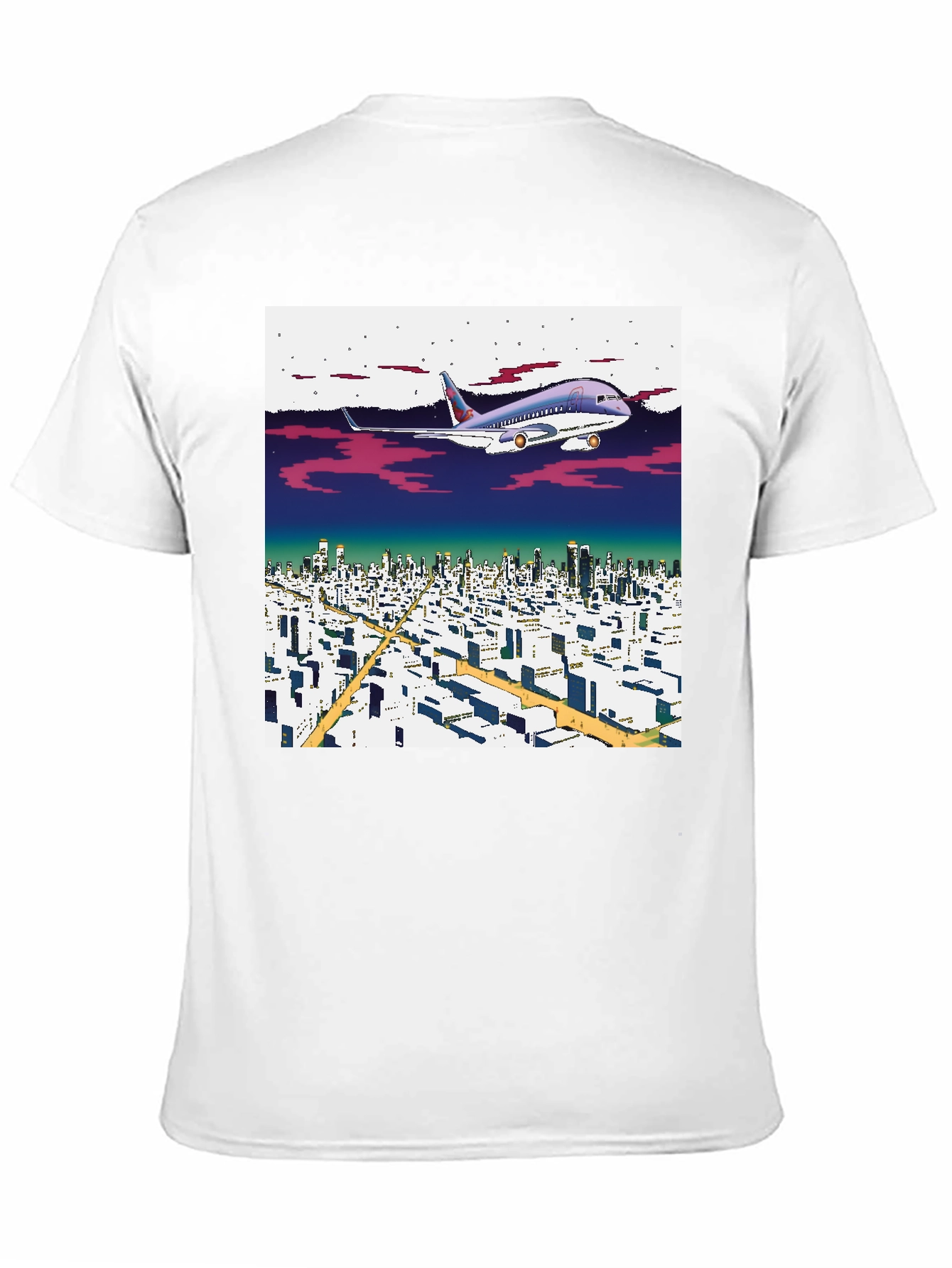 Retro Plane Over City T-Shirt