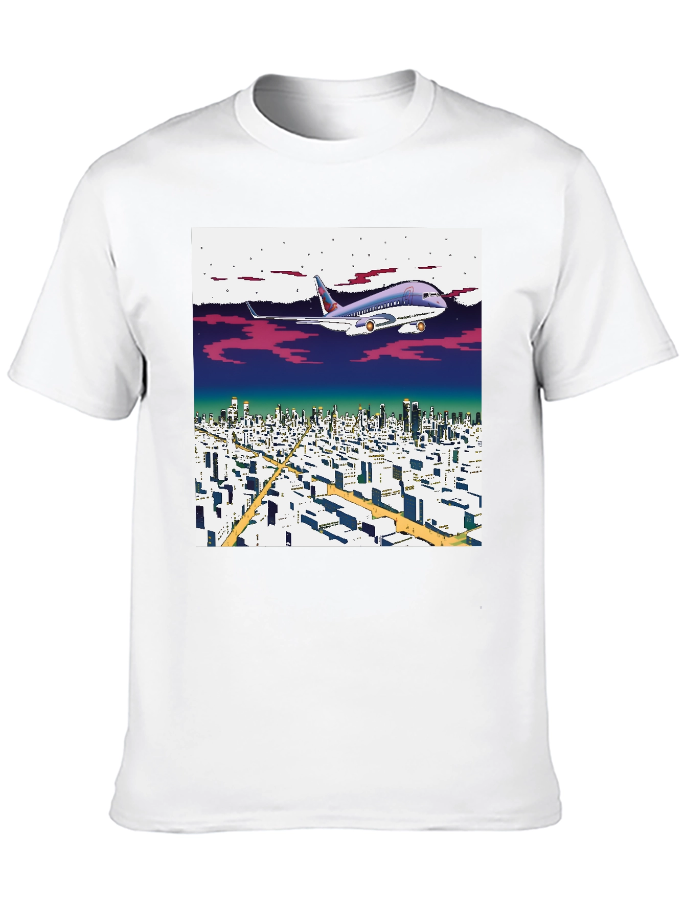 Retro Plane Over City T-Shirt