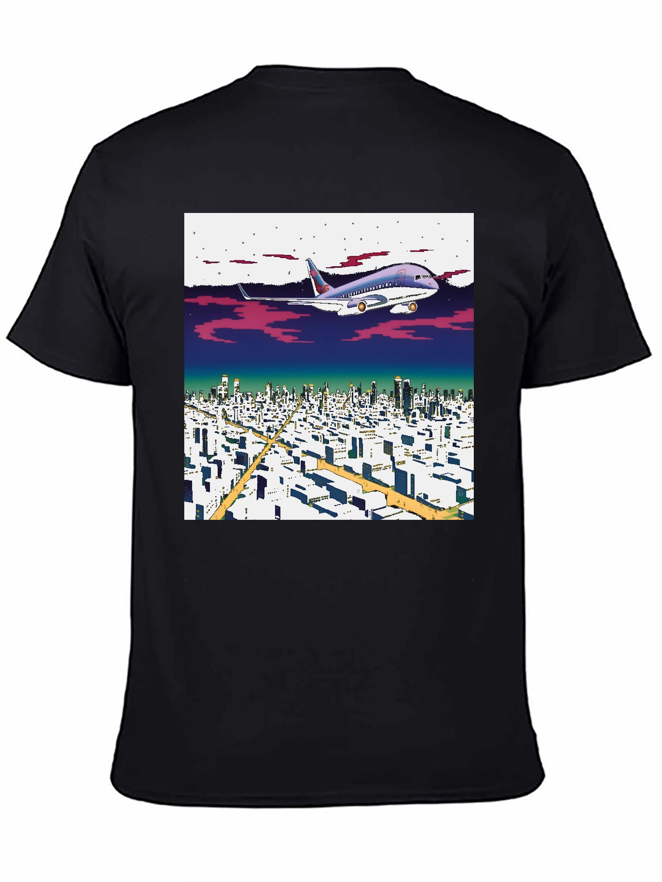 Retro Plane Over City T-Shirt