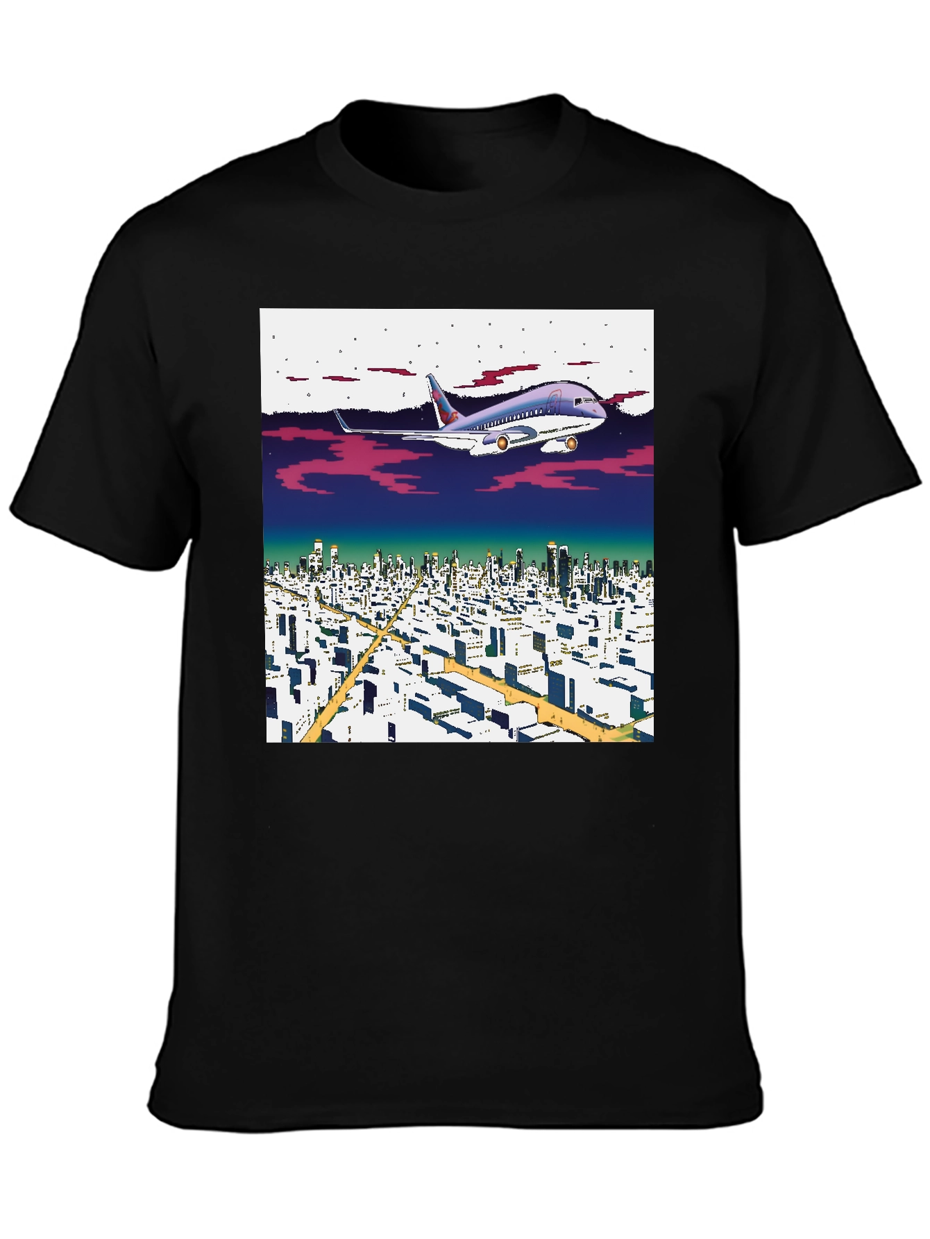 Retro Plane Over City T-Shirt