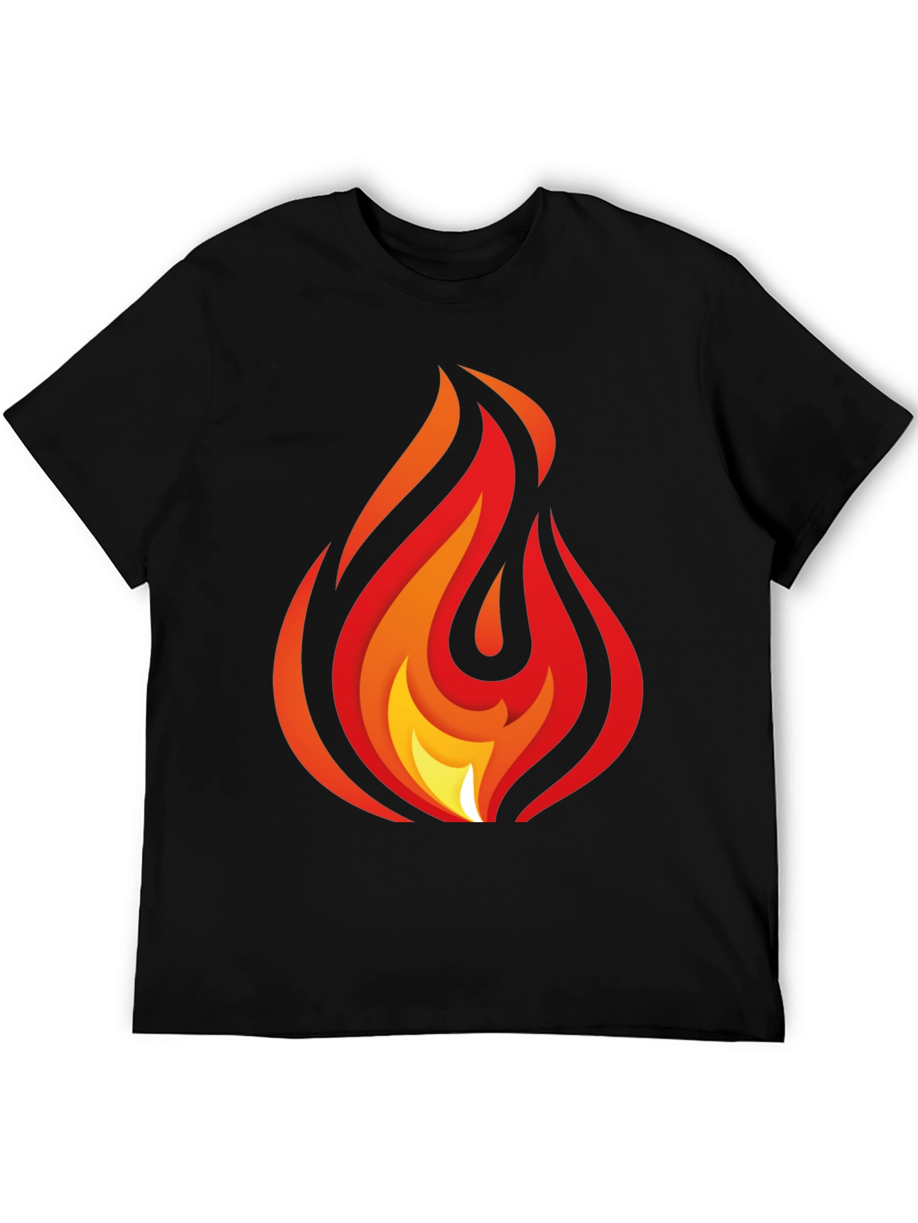 Bold Flame Graphic Black T-Shirt