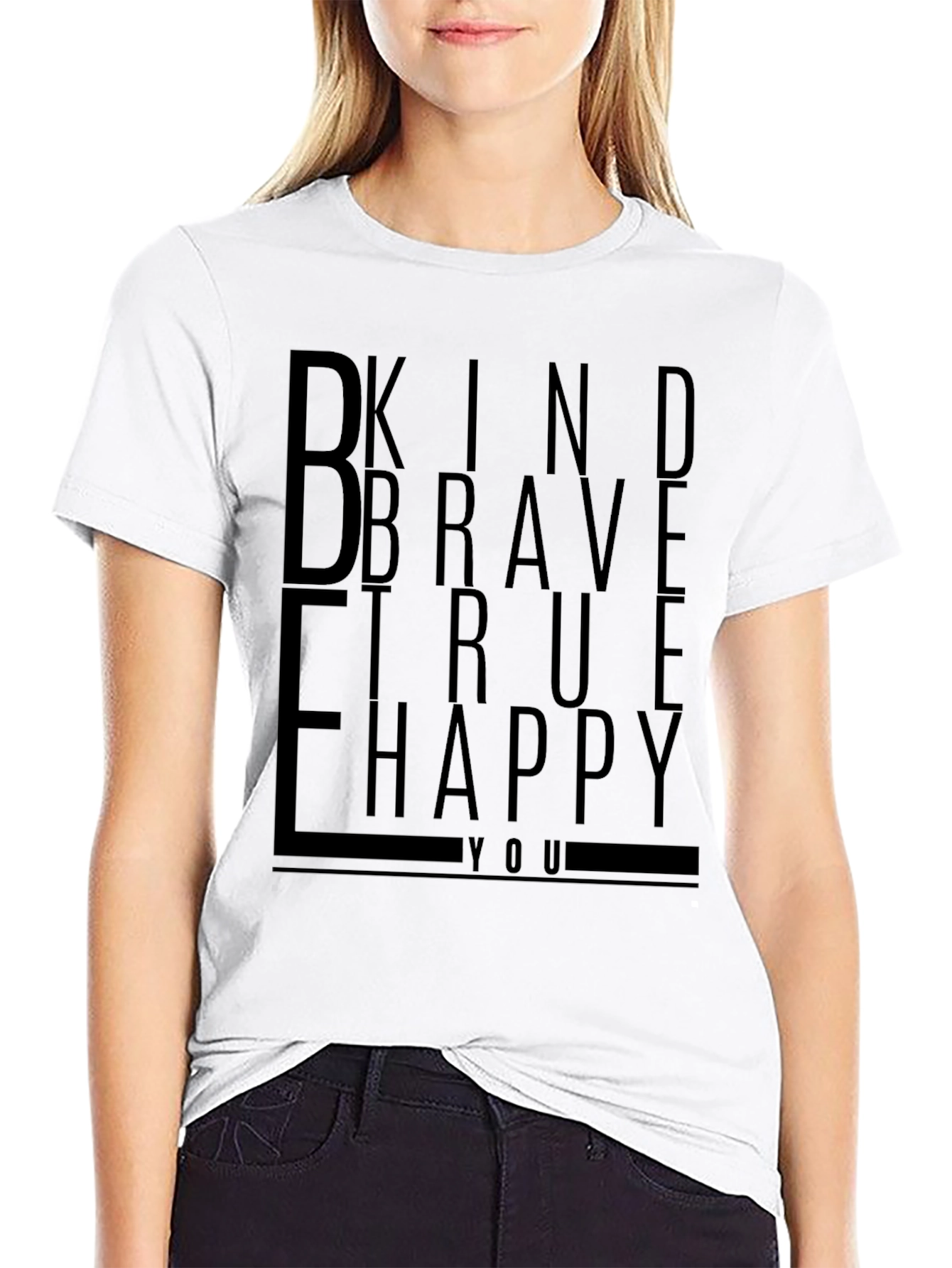 Be Kind Brave True Happy Graphic Tee