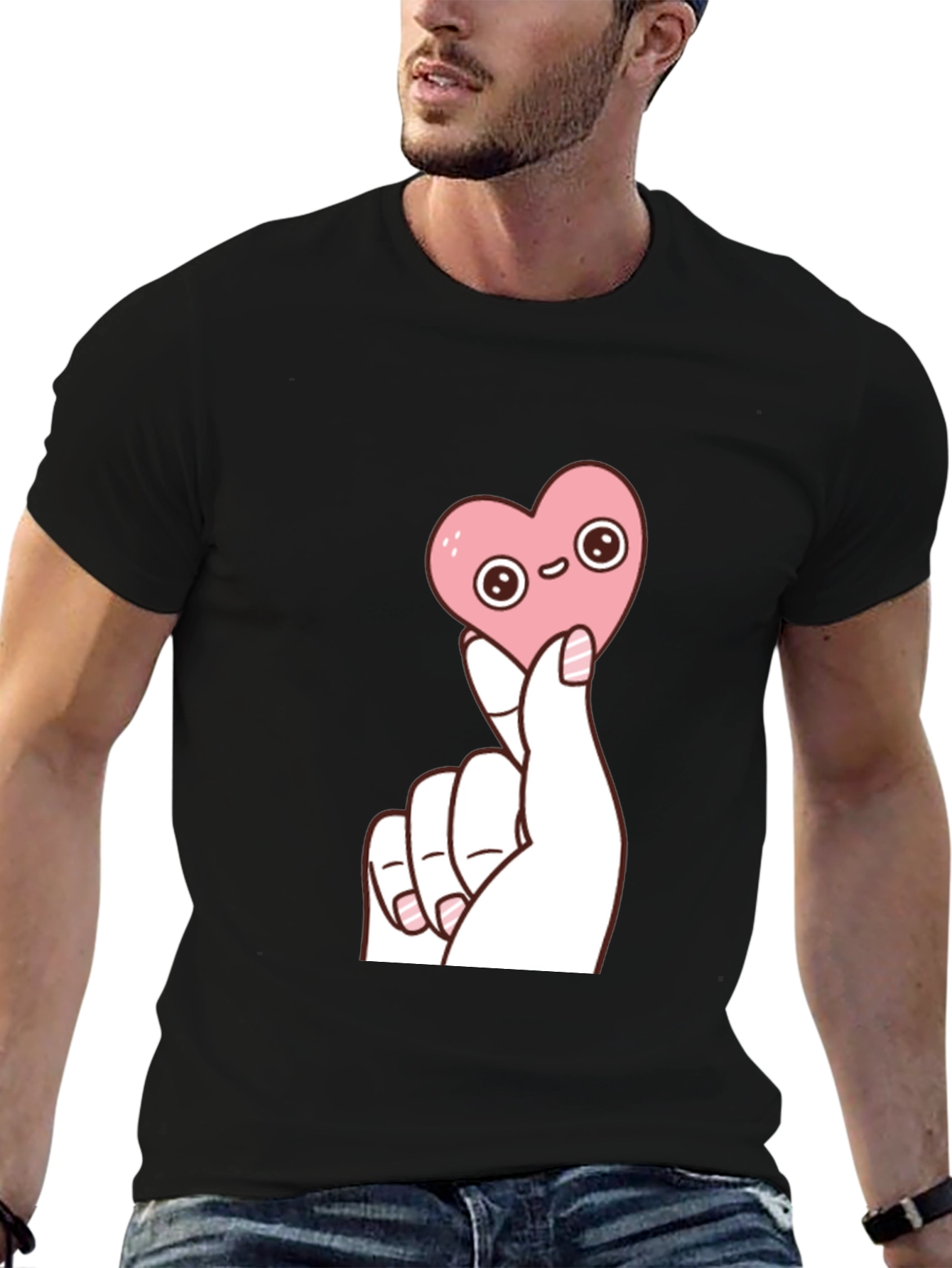 Kawaii Heart Graphic T-Shirt - Trendy Cute Top