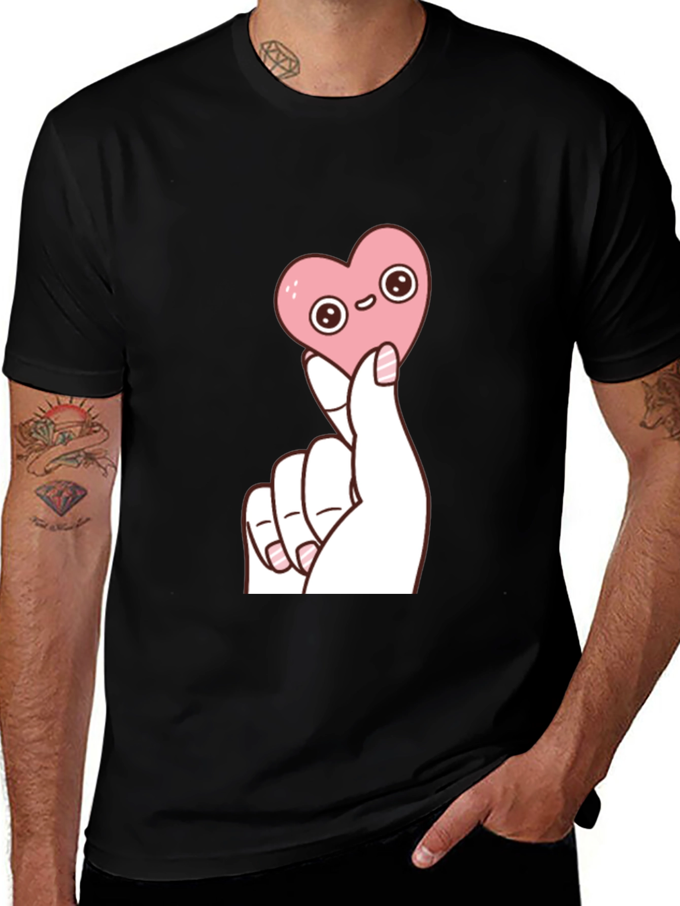 Kawaii Heart Graphic T-Shirt - Trendy Cute Top