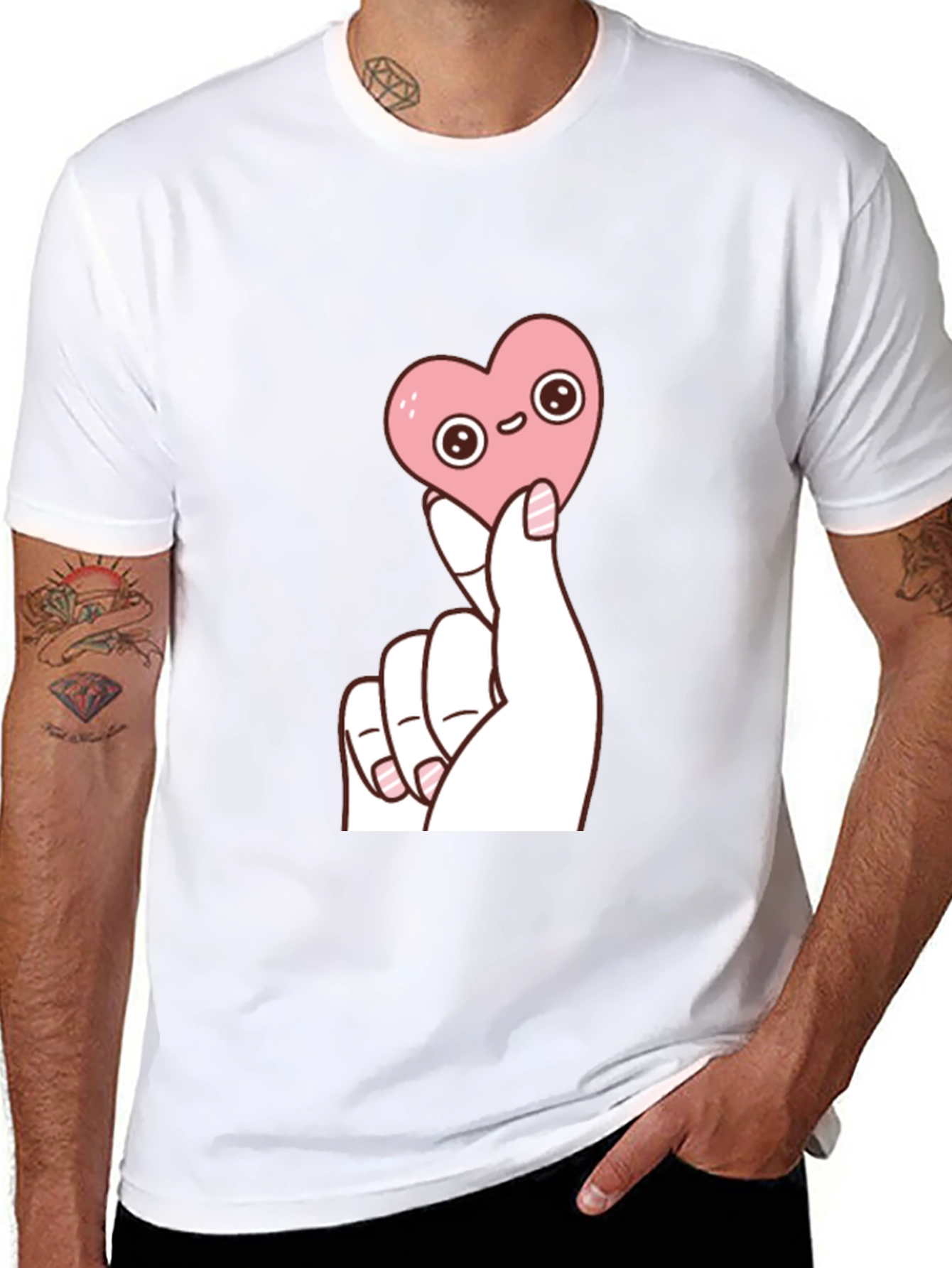 Kawaii Heart Graphic T-Shirt - Trendy Cute Top
