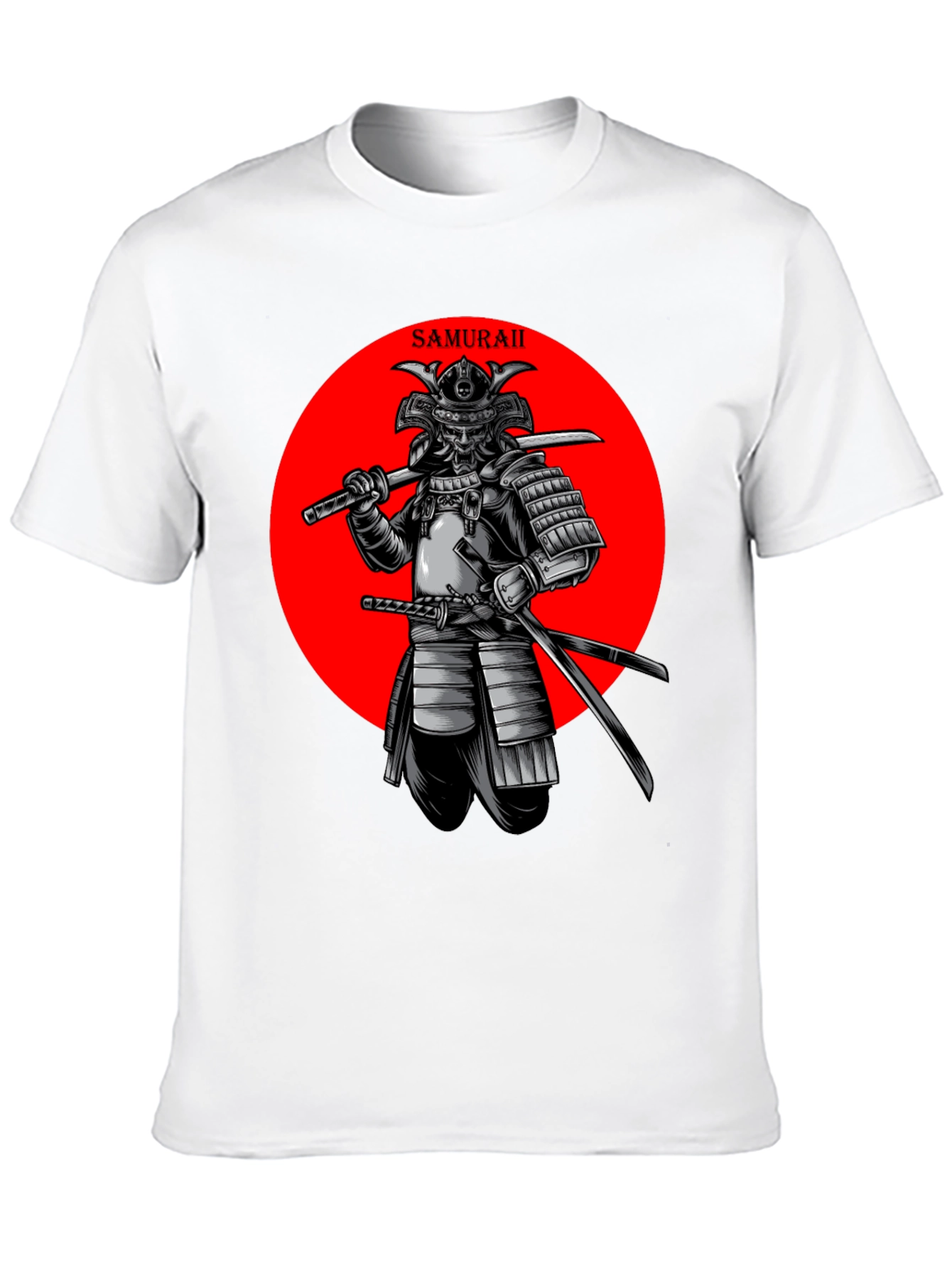 Samurai Warrior Graphic Tee - Stylish Black T-Shirt
