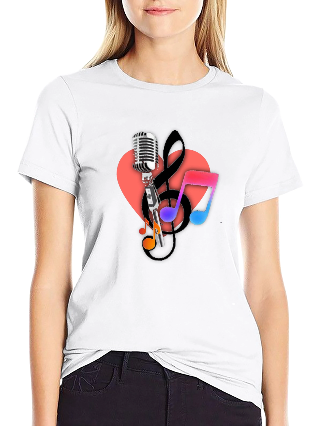 Music Lovers Black Graphic Tee