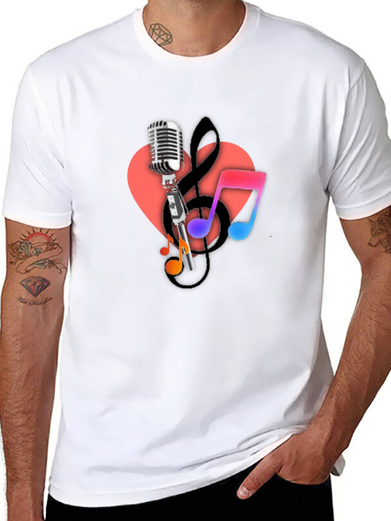 Music Lovers Black Graphic Tee